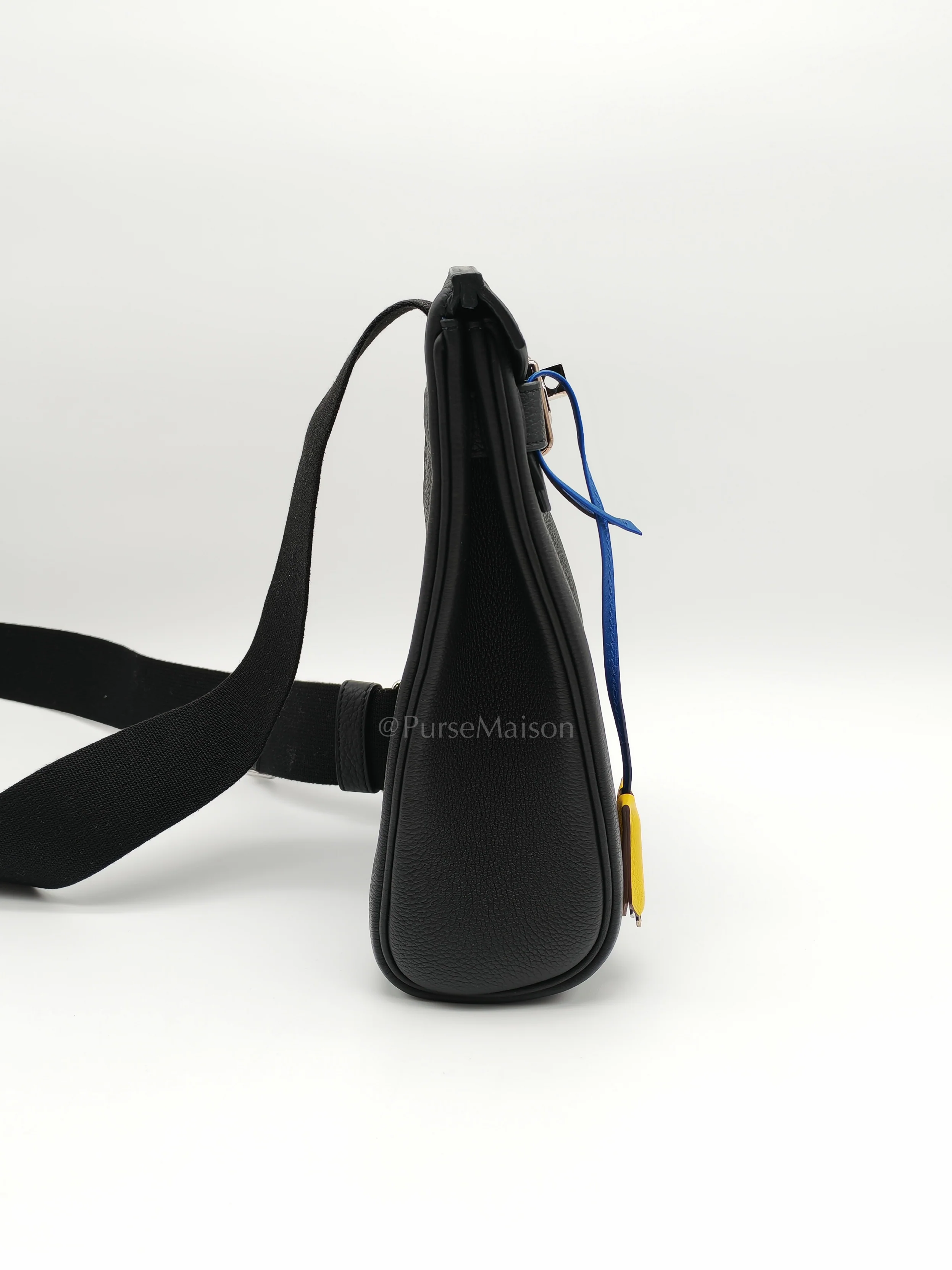 Hermes Hac A Dos Tri-color Black/Bleu de France/Jaune de Naples Togo Leather Palladium Hardware Stamp U(2022) - Image 5