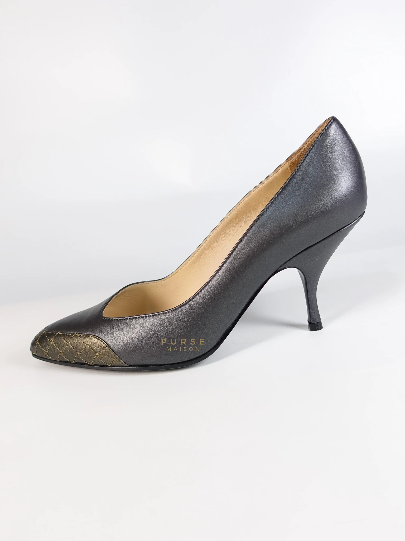 Bottega Veneta Assymetric Heels Shoes in Gray Size 39 EU (24.5cm) - Image 21