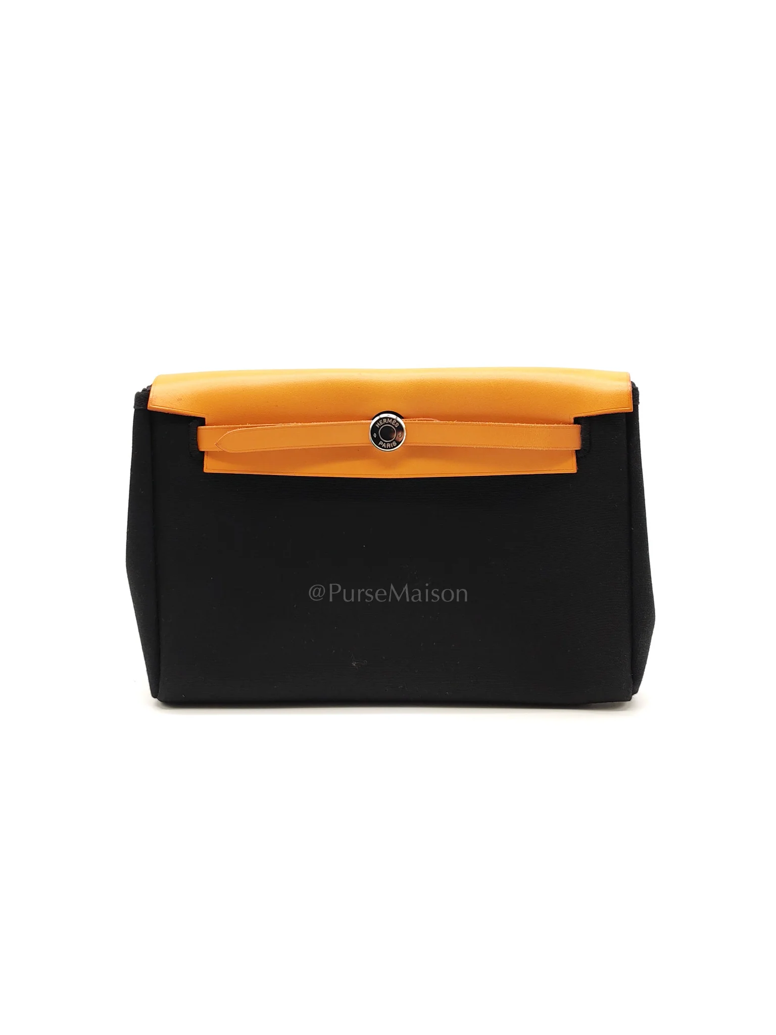 Hermes Herbag Clutch in Black Canvas Stamp C (2018) - Image 32