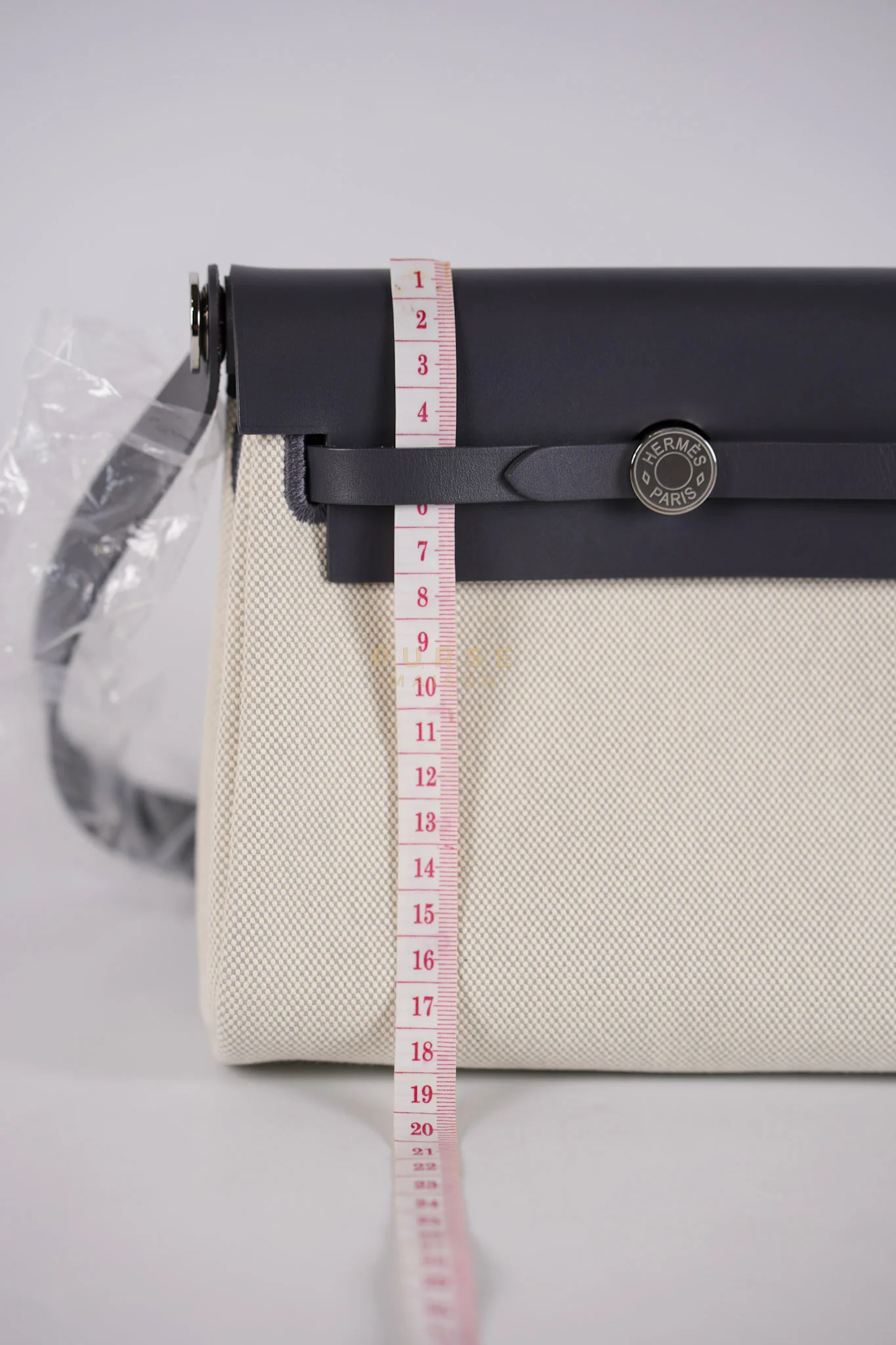 Hermes Mini Herbag Zip 20 in Gray and Palladium Hardware Stamp K (2025) - Image 18
