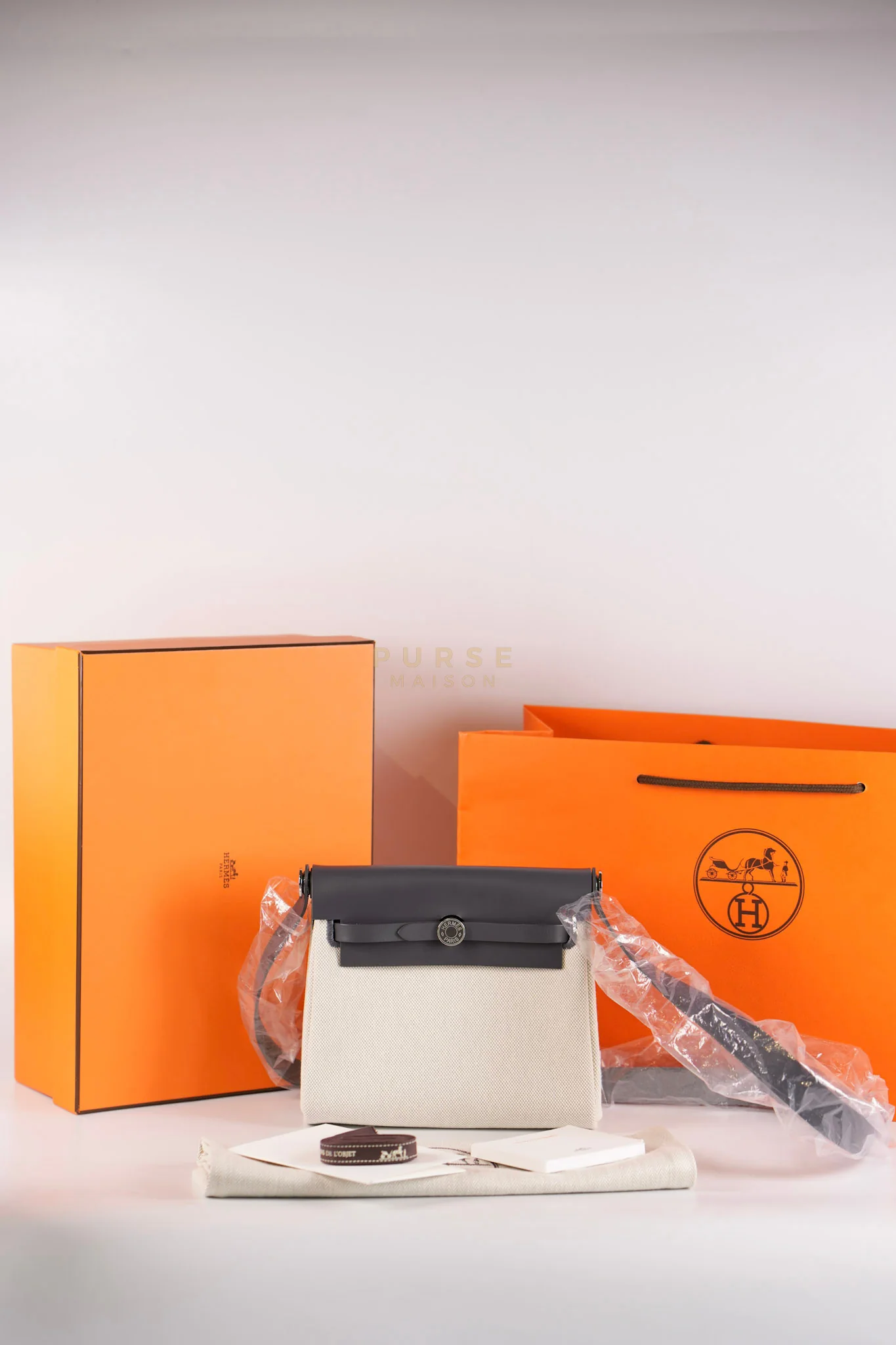 Hermes Mini Herbag Zip 20 in Gray and Palladium Hardware Stamp K (2025) - Image 21