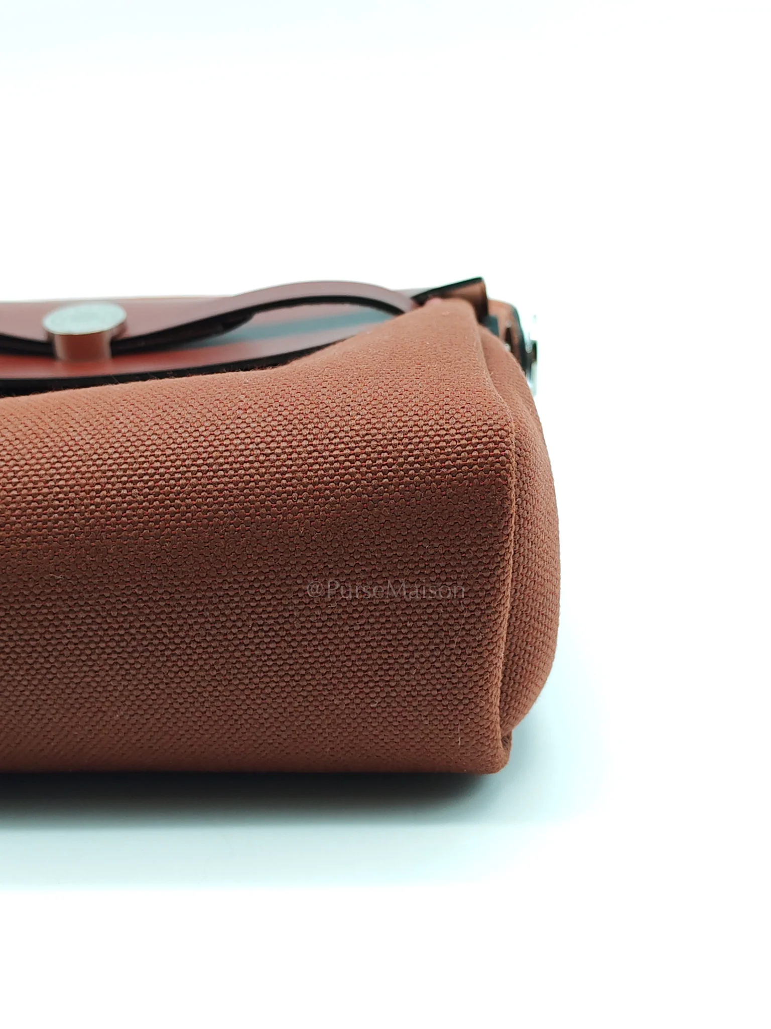 Hermes Herbag Mini in Rouge Canvas and Palladium Hardware Stamp K(2025) - Image 12