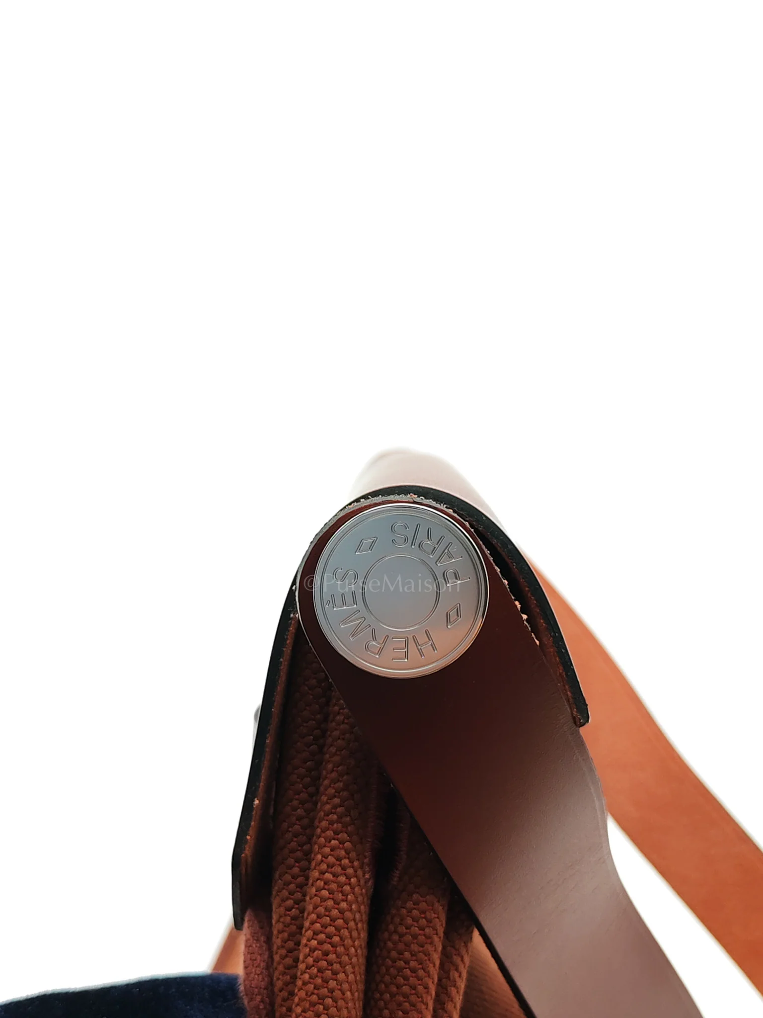 Hermes Herbag Mini in Rouge Canvas and Palladium Hardware Stamp K(2025) - Image 23