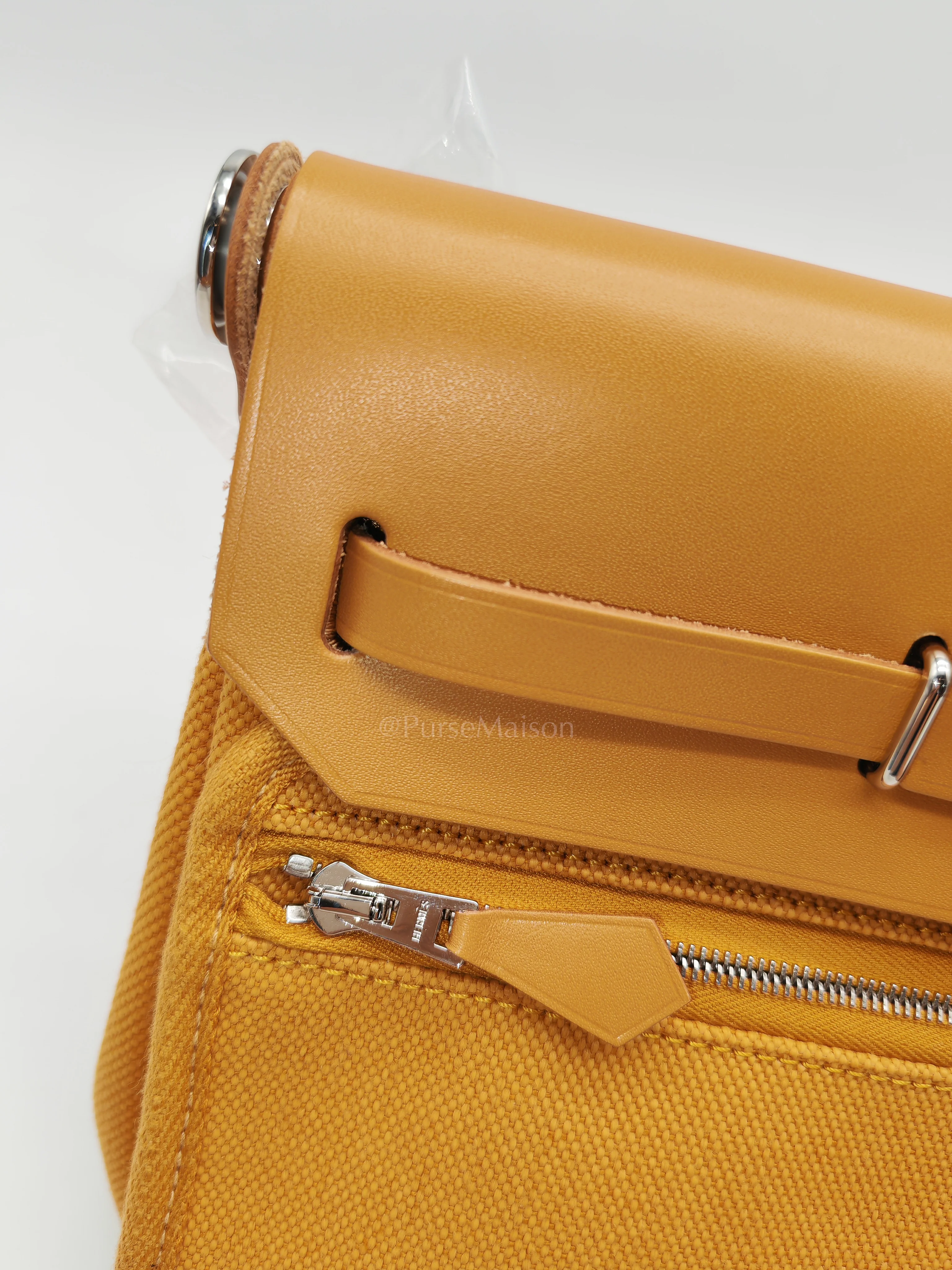 Hermes Herbag Mini in Sesame Canvas Palladium Hardware Stamp K(2025) - Image 15