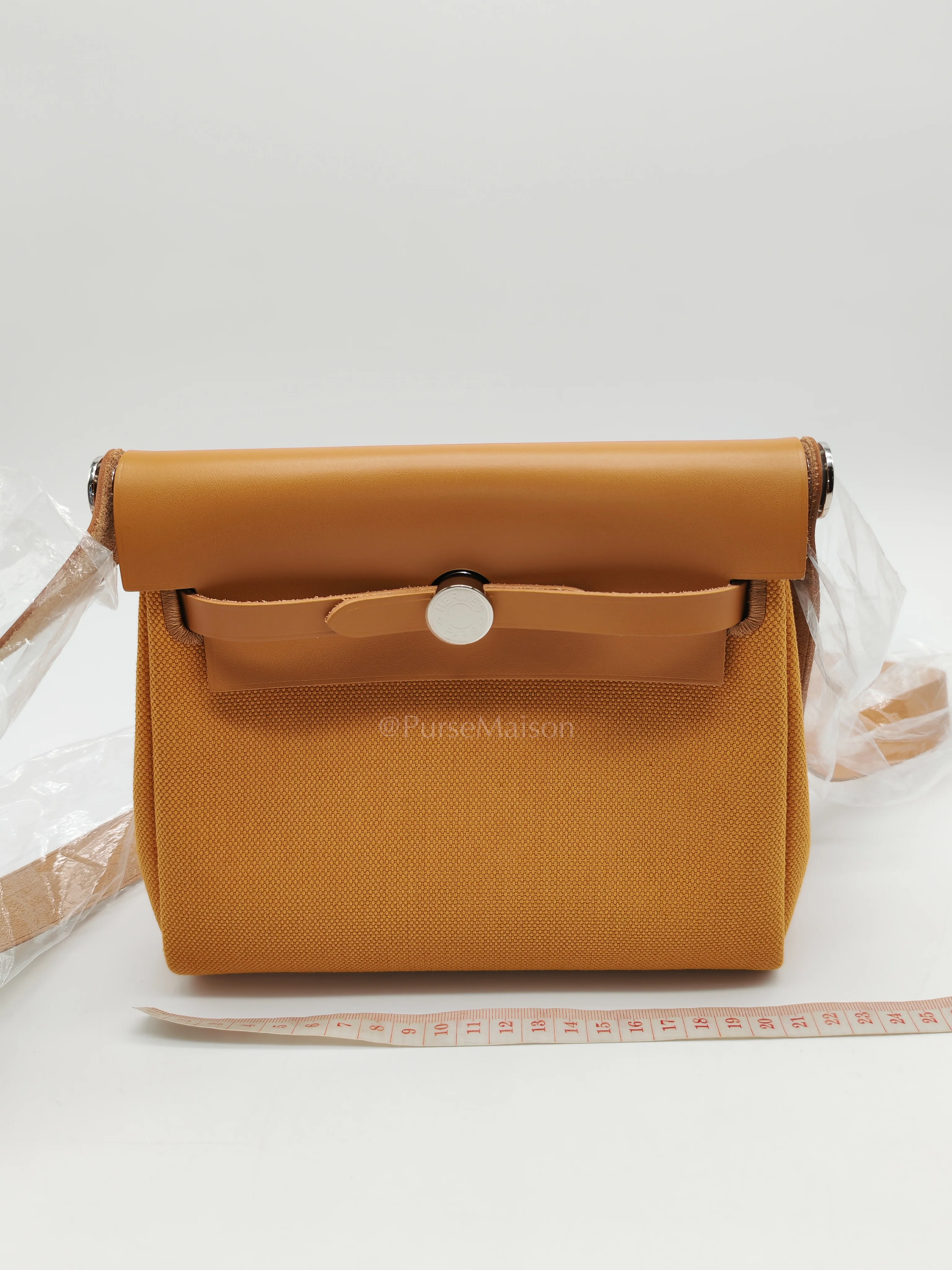 Hermes Herbag Mini in Sesame Canvas Palladium Hardware Stamp K(2025) - Image 22