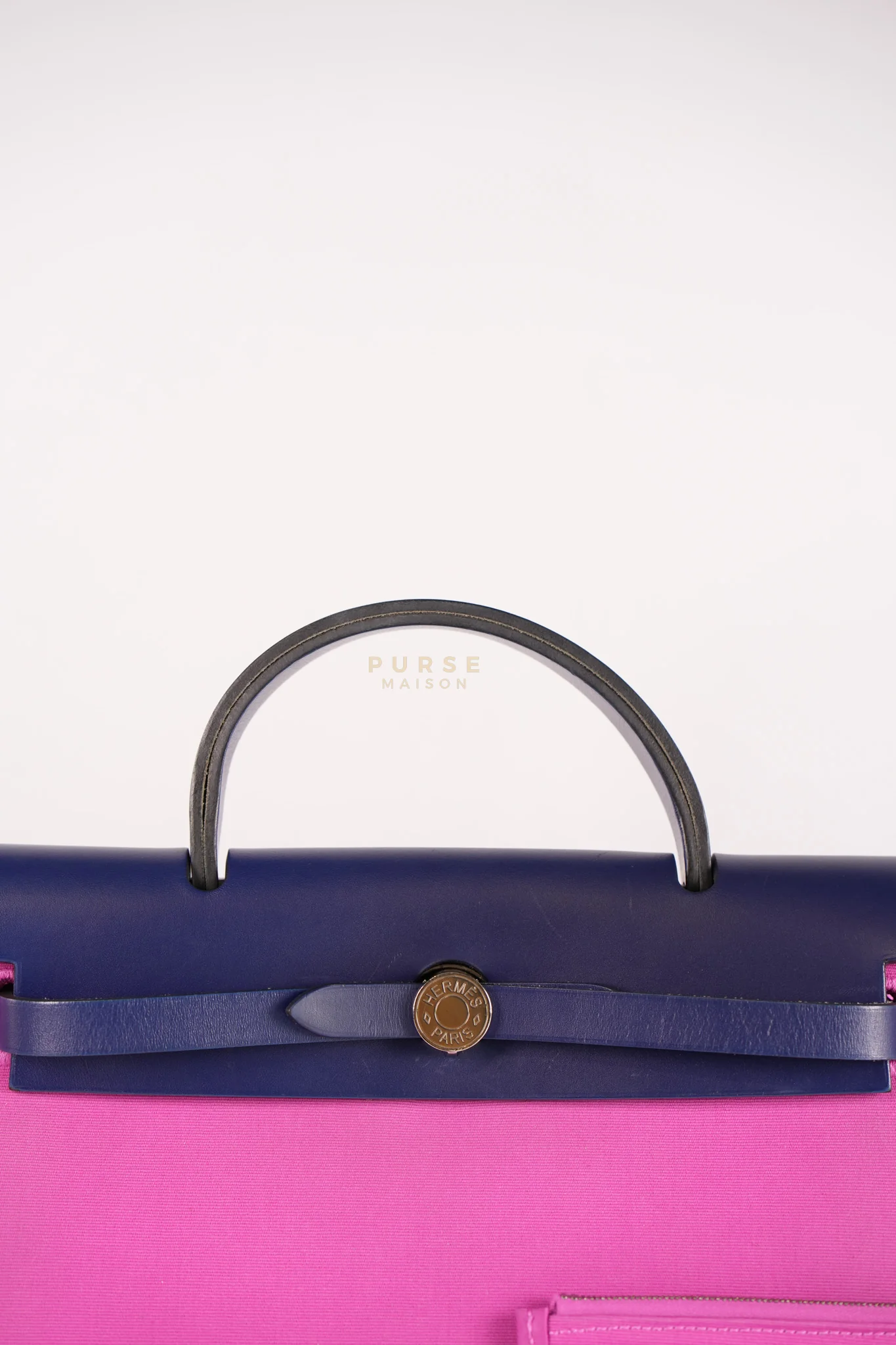 Hermes Herbag Zip 31 Vache Hunter Toile Officier Magnolia/Bleu Saphir and Palladium Hardware Stamp Y (2020) - Image 16