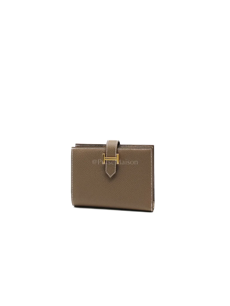 Hermes Bearn Bifold in Etoupe Epsom Leather and Gold Hardware Stamp K (2025) - Image 2