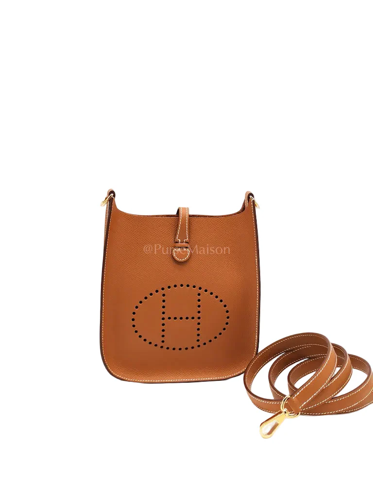 Hermes Evelyne 16 TPM (New Version) Sellier in Gold Epsom Leather and Gold Hardware Stamp K (2025)
