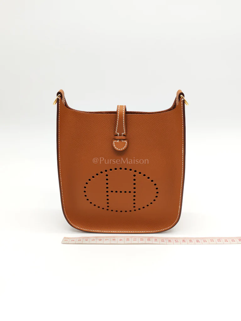 Hermes Evelyne 16 TPM (New Version) Sellier in Gold Epsom Leather and Gold Hardware Stamp K (2025) - Image 18