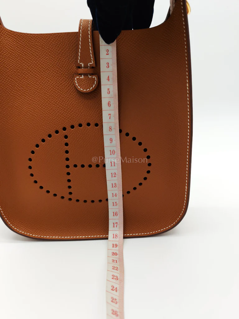Hermes Evelyne 16 TPM (New Version) Sellier in Gold Epsom Leather and Gold Hardware Stamp K (2025) - Image 19
