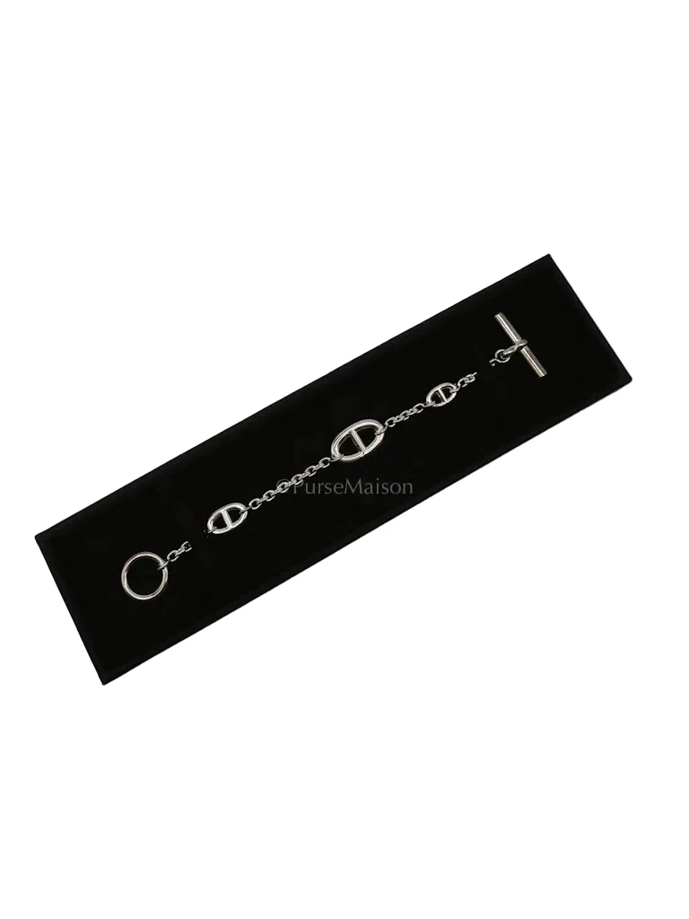 Hermes Chain Frandole Bracelet Sterling Silver 18cm - Image 2