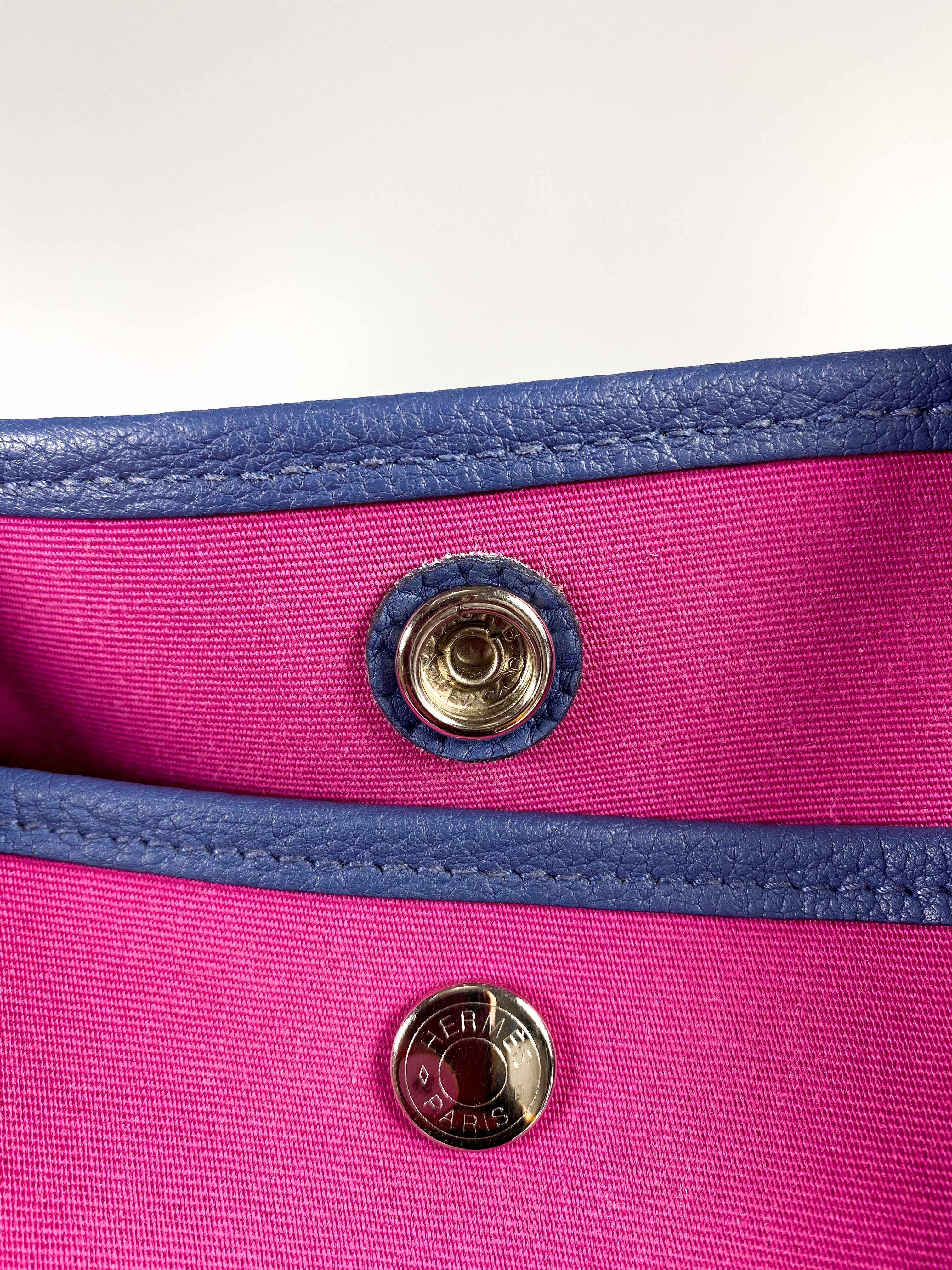Hermes Hermes Garden Party 36 Magnolia & Bleu Brighton Canvas & Negonda Leather in Palladium Hardware Stamp C (2018) - Image 17