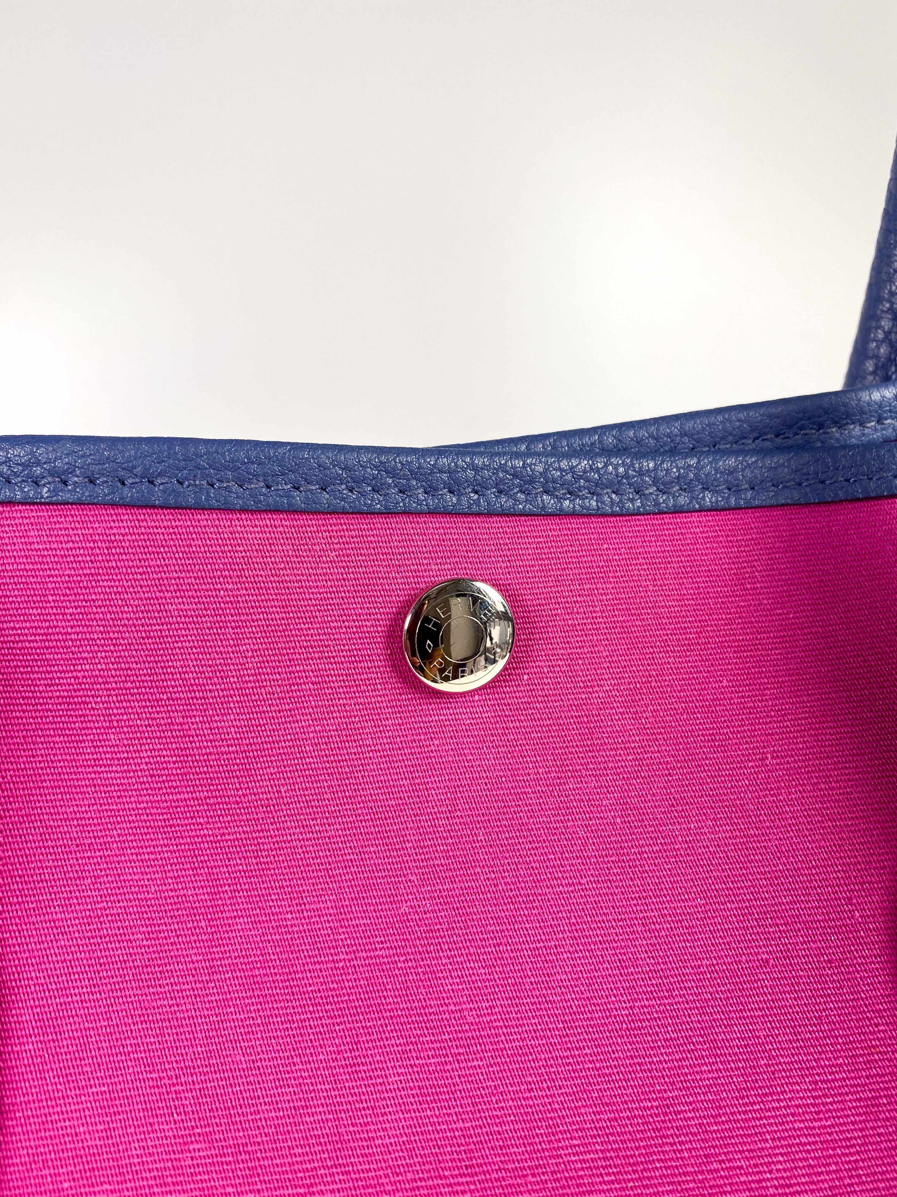 Hermes Hermes Garden Party 36 Magnolia & Bleu Brighton Canvas & Negonda Leather in Palladium Hardware Stamp C (2018) - Image 19