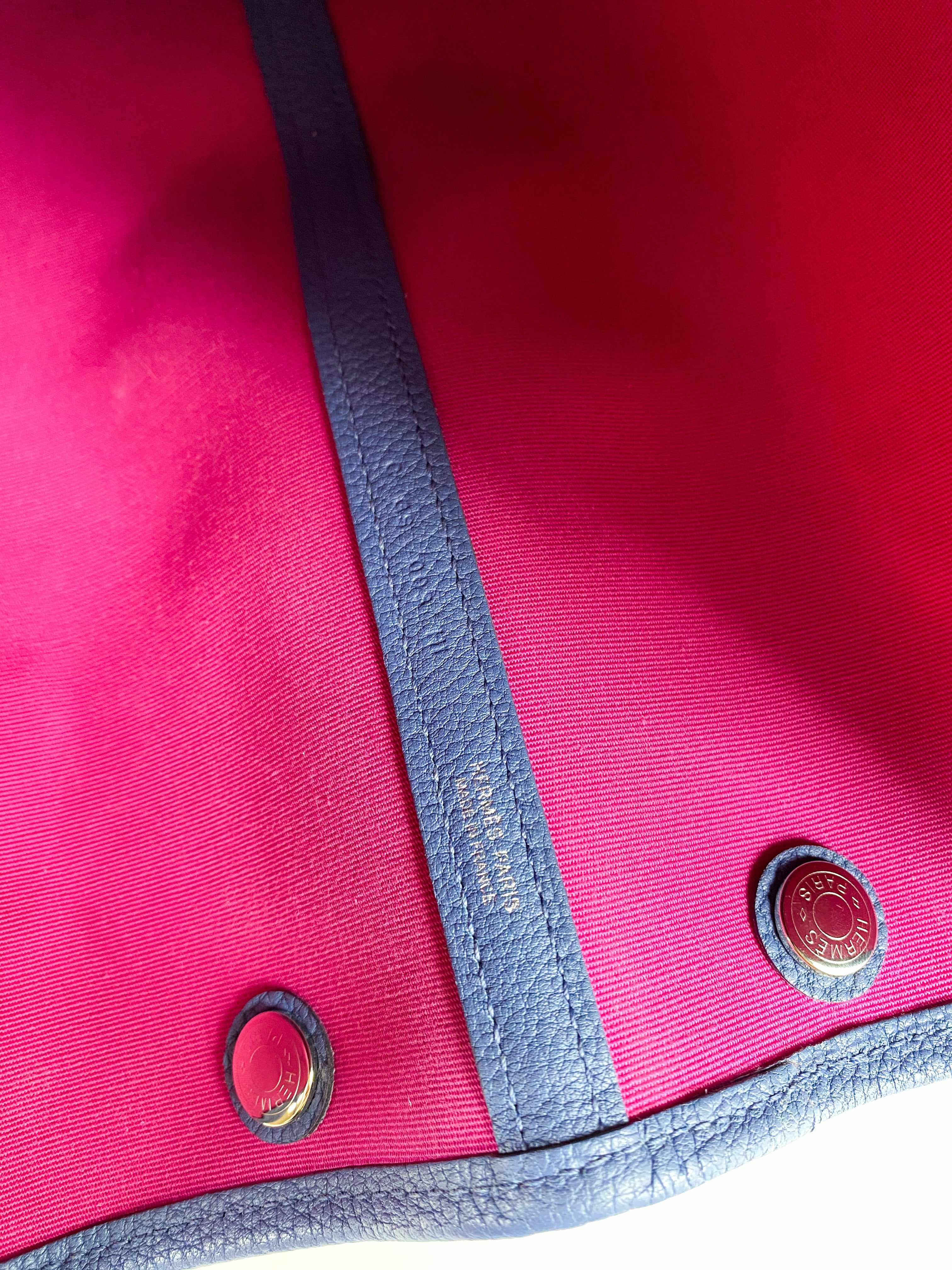 Hermes Hermes Garden Party 36 Magnolia & Bleu Brighton Canvas & Negonda Leather in Palladium Hardware Stamp C (2018) - Image 25