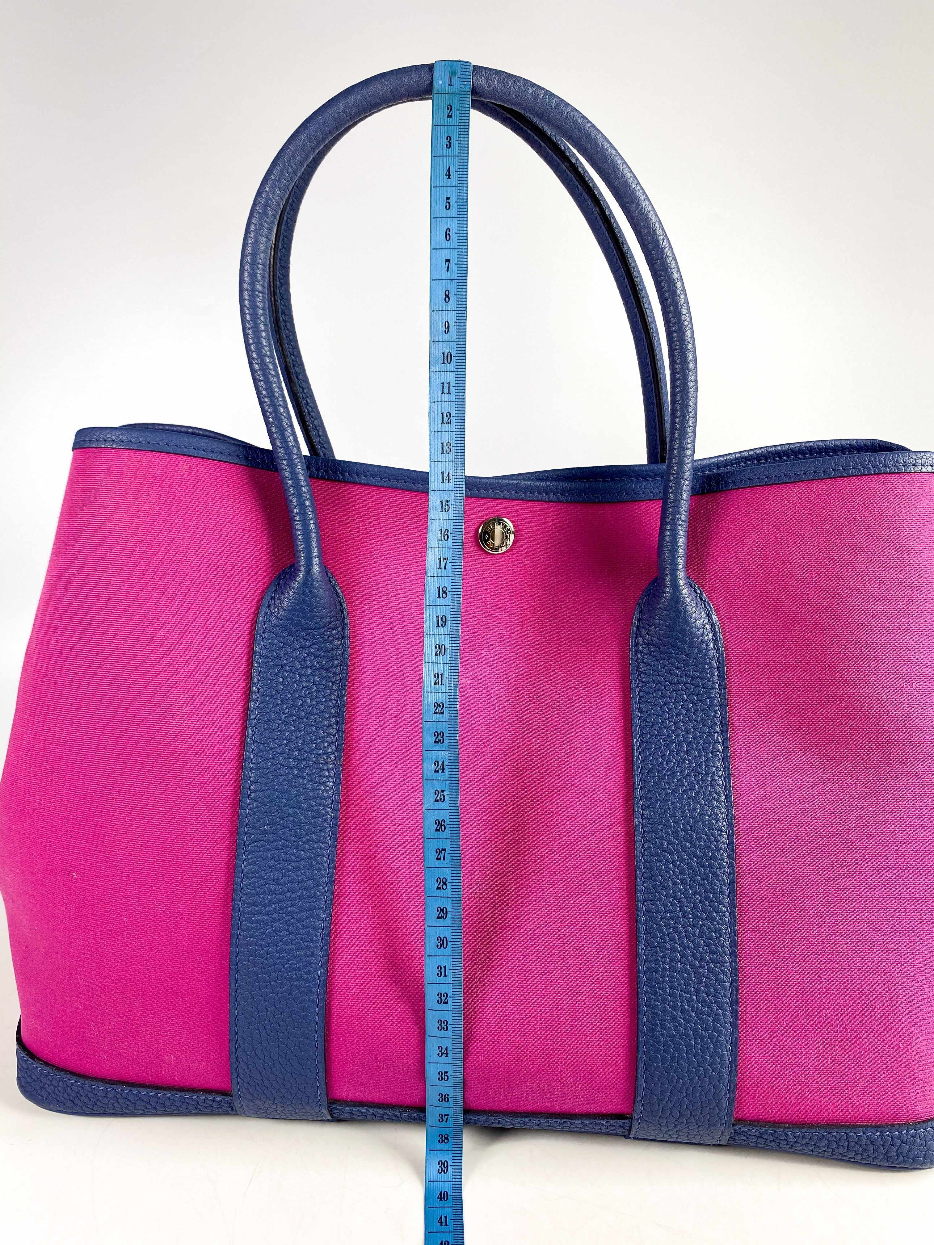 Hermes Hermes Garden Party 36 Magnolia & Bleu Brighton Canvas & Negonda Leather in Palladium Hardware Stamp C (2018) - Image 31