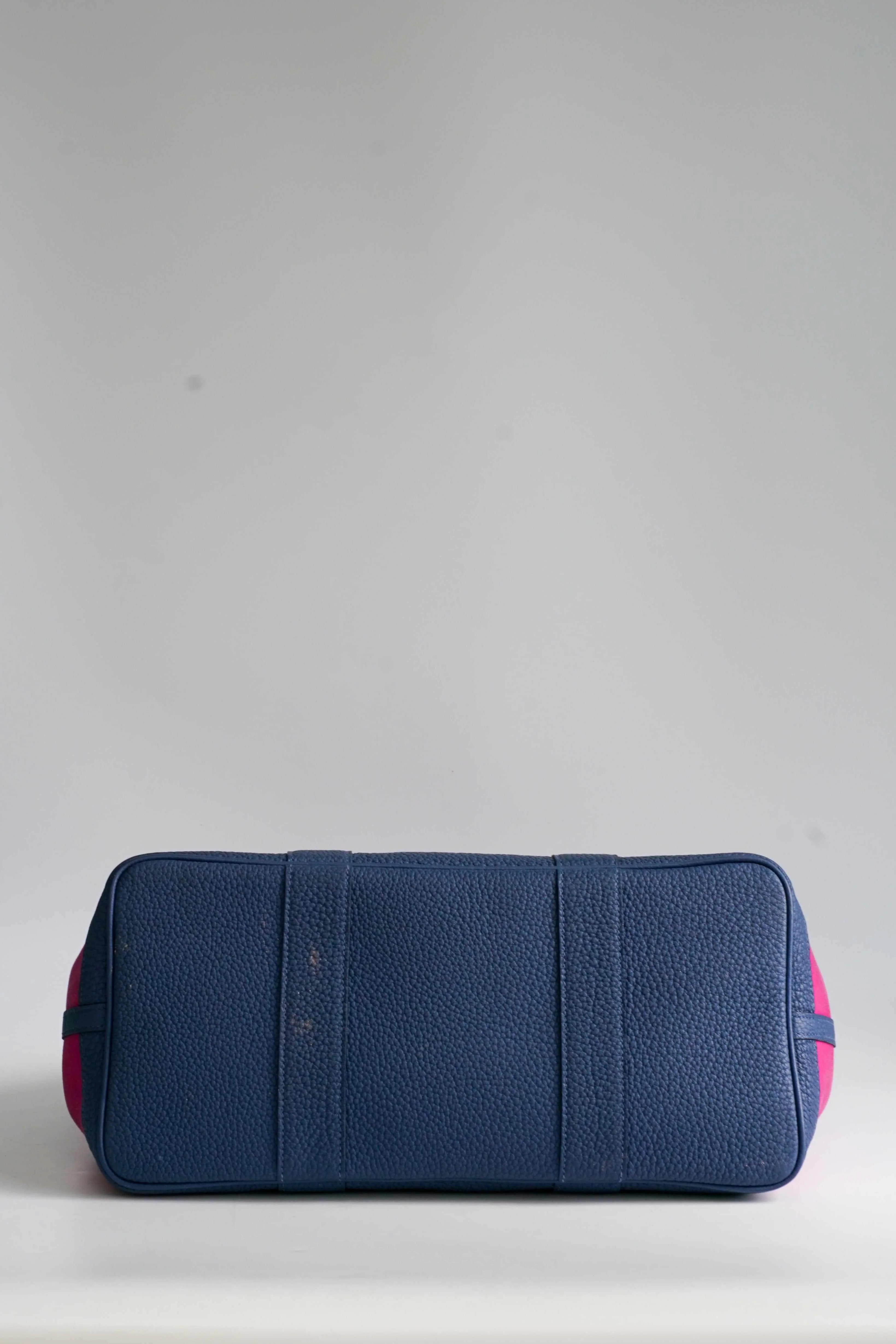 Hermes Hermes Garden Party 36 Magnolia & Bleu Brighton Canvas & Negonda Leather in Palladium Hardware Stamp C (2018) - Image 6