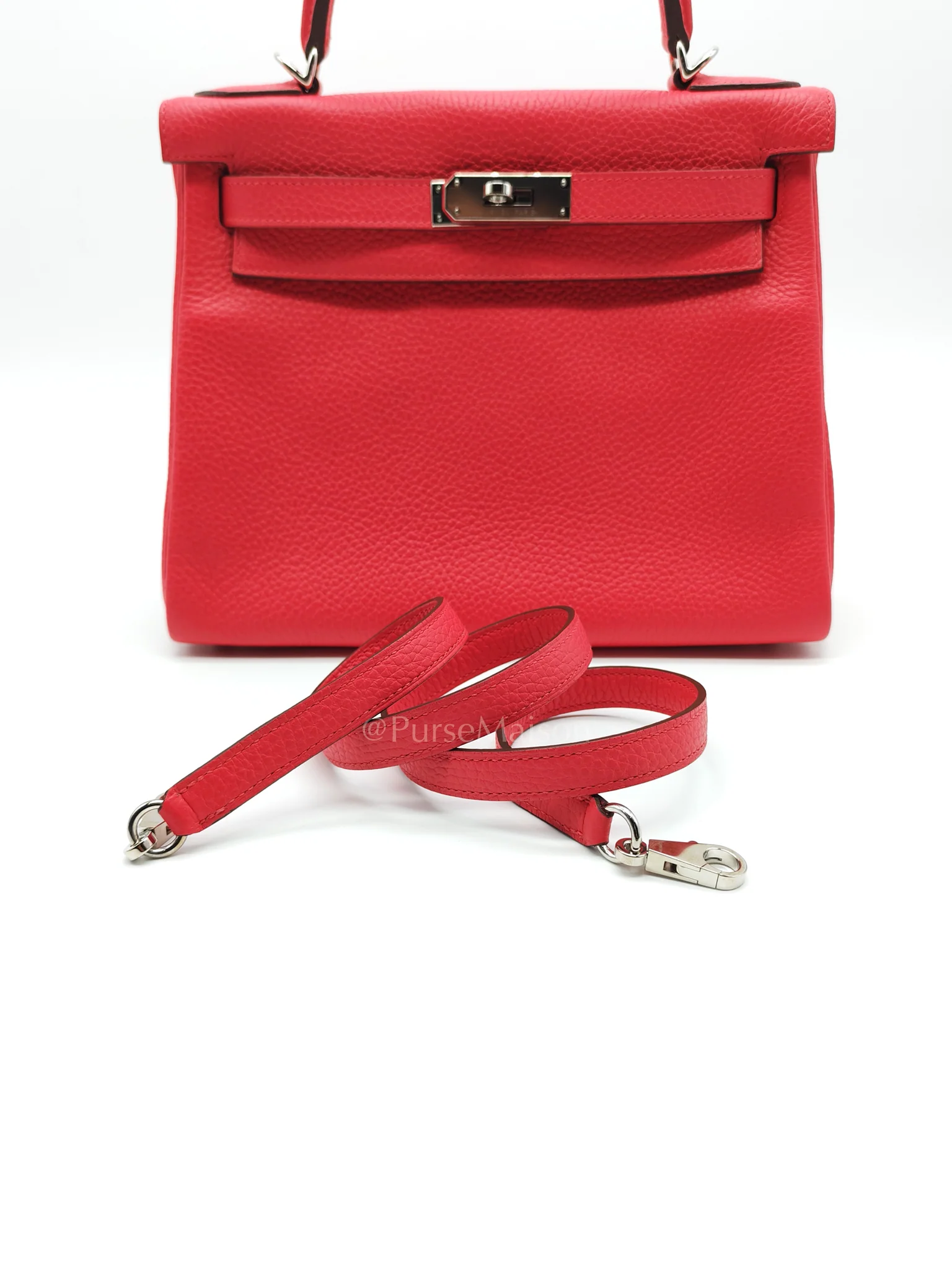 Hermes Kelly 28 Retourne in Rose Extreme Clemence in Palladium Hardware Stamp D (2019) - Image 27