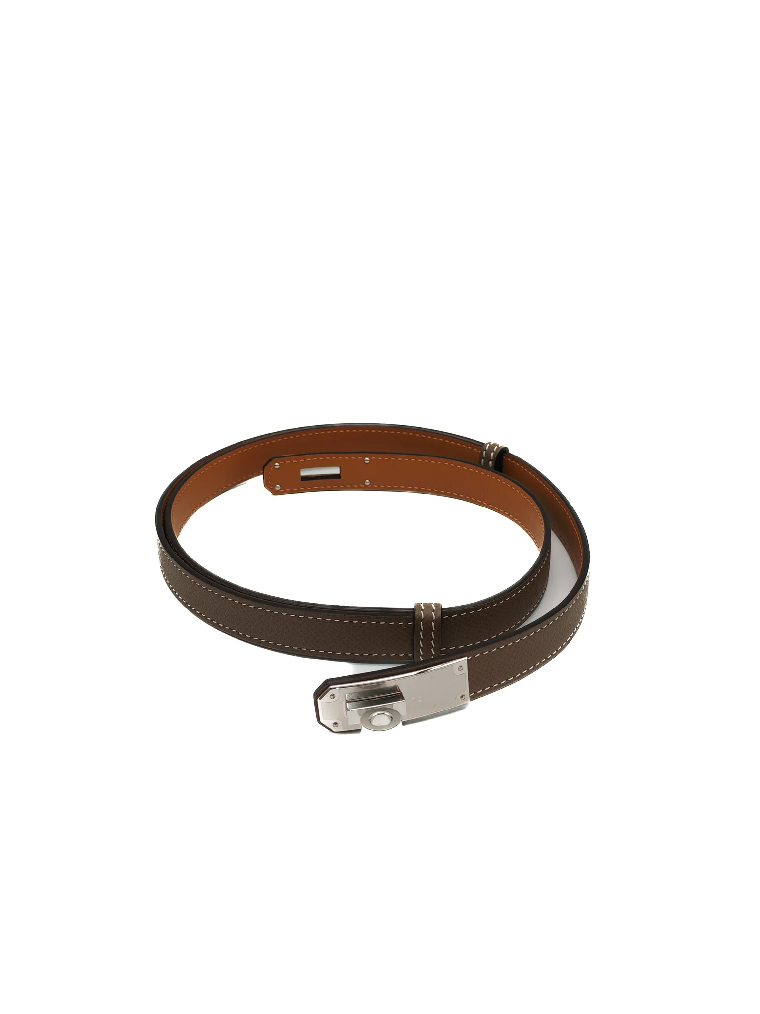 Hermes Kelly Belt in Etoupe Epsom Leather and Palladium Hardware Stamp G (2026)