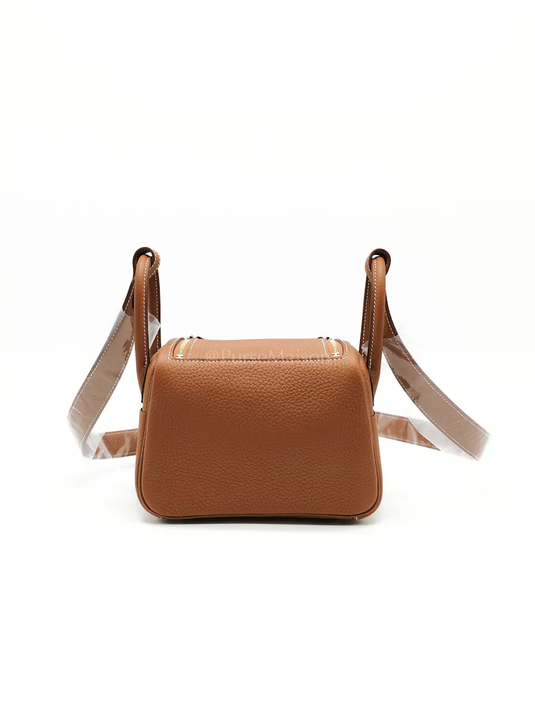 Hermes Mini Lindy Gold in Clemence Leather and Gold Hardware Stamp K (2025) - Image 4