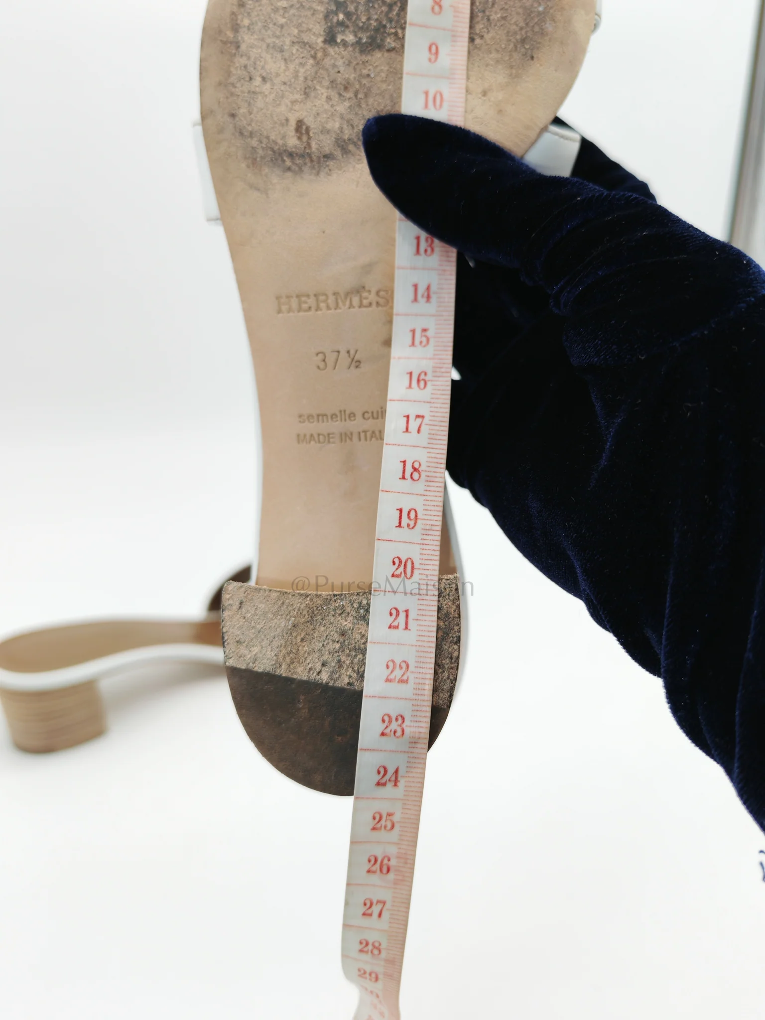Hermes Oasis in White Swift Leather Sandals Size 37.5EU (24.5CM) - Image 16