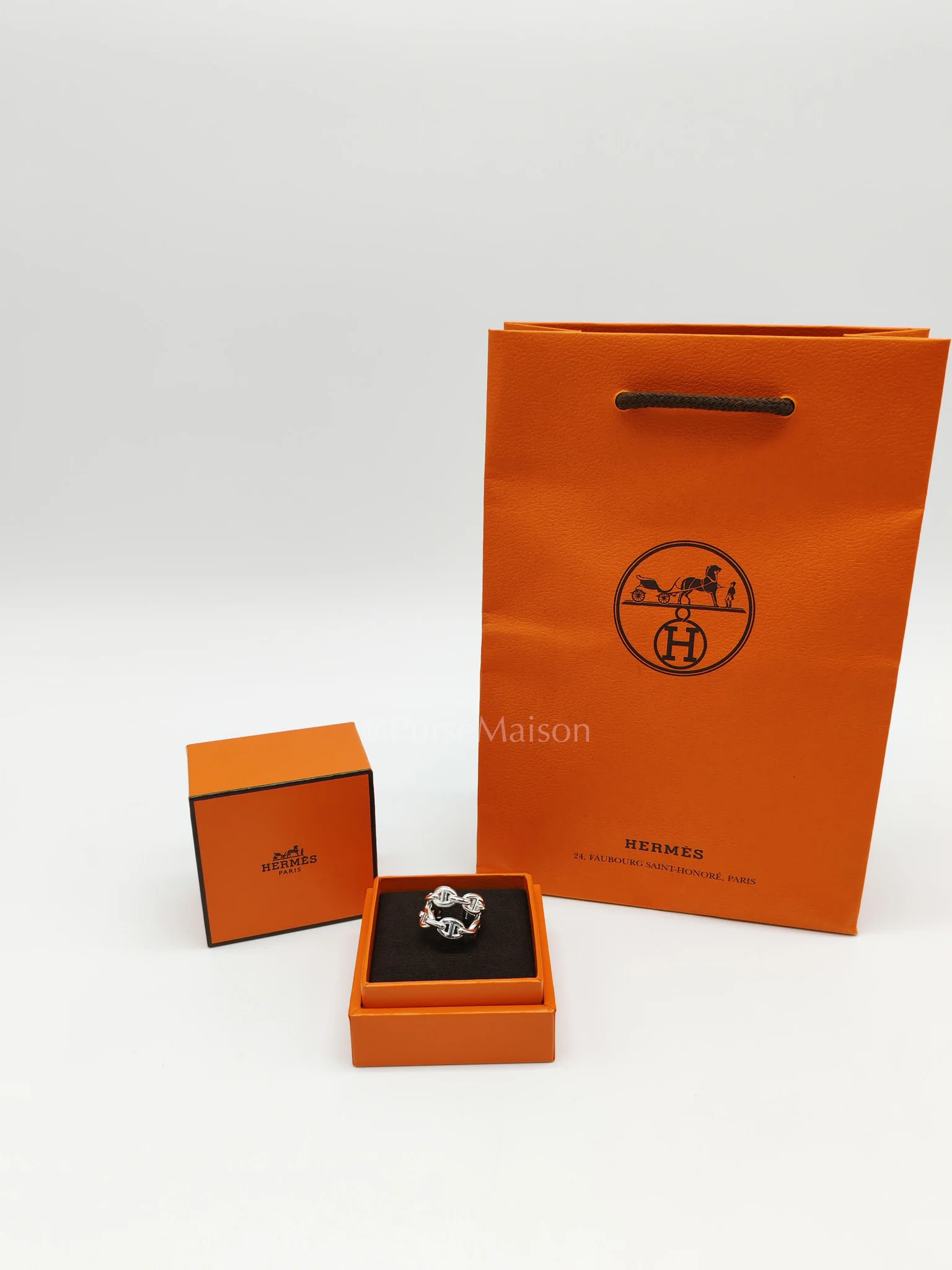 Hermes Chaine d' ancre Double Row Ring Size 51 - Image 10