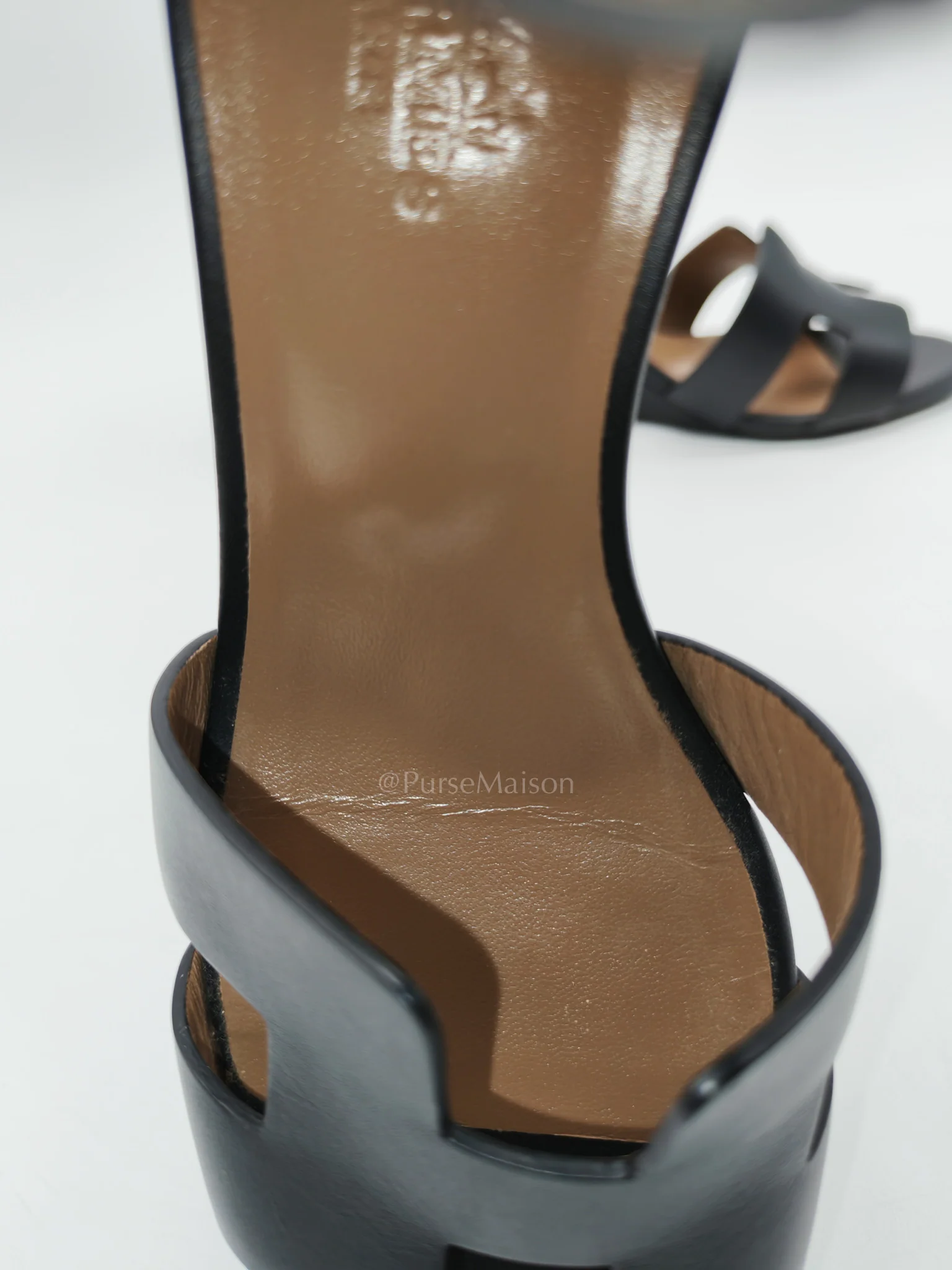 Hermes Legend in Black Swift Leather Sandals Size 37EU (24cm) - Image 11