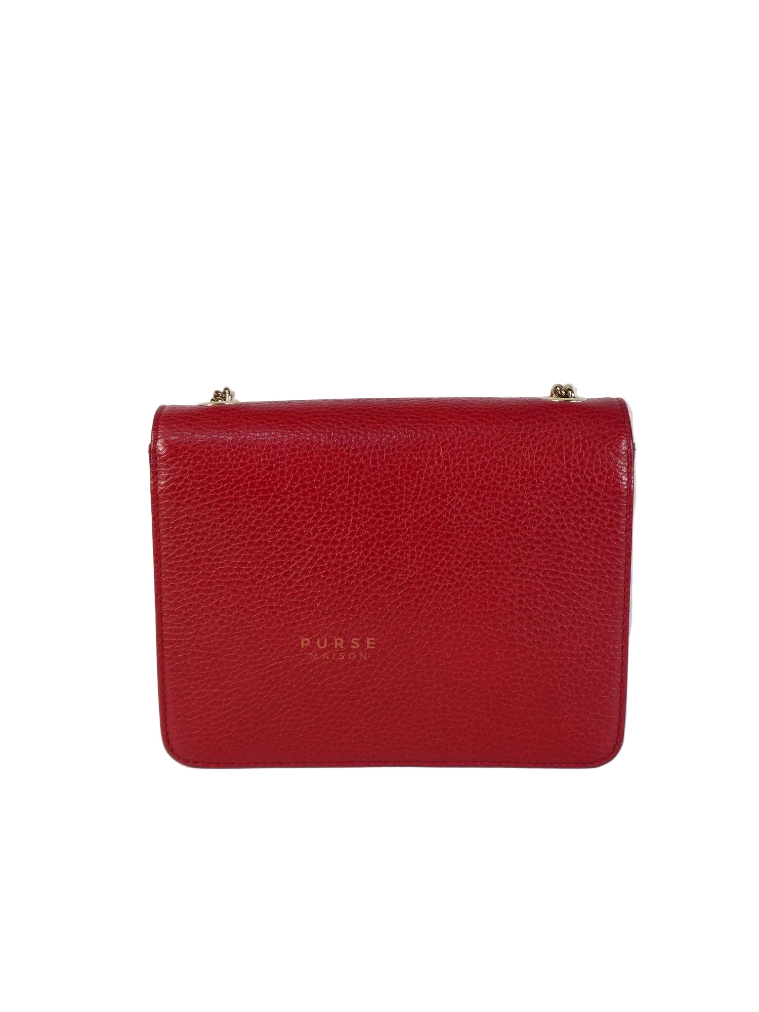Gucci Interlocking G Dollar in Red Grained Calfskin Leather - Image 4