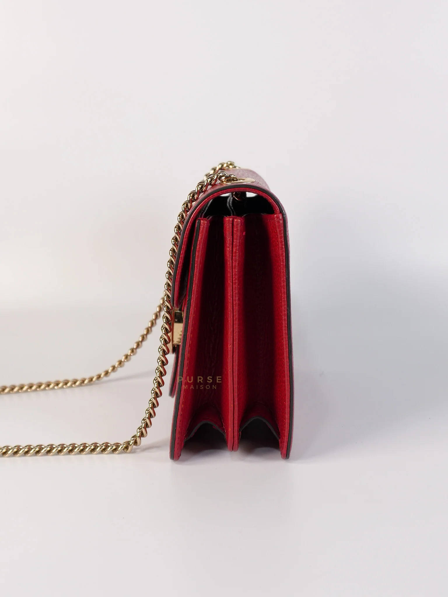 Gucci Interlocking G Dollar in Red Grained Calfskin Leather - Image 5