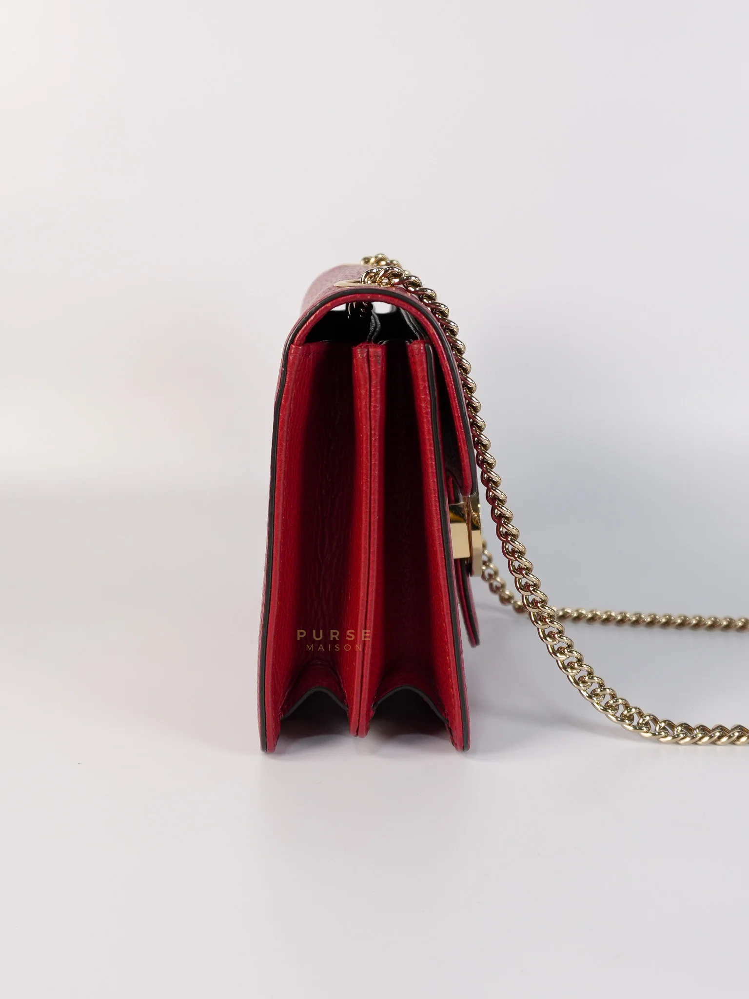 Gucci Interlocking G Dollar in Red Grained Calfskin Leather - Image 7
