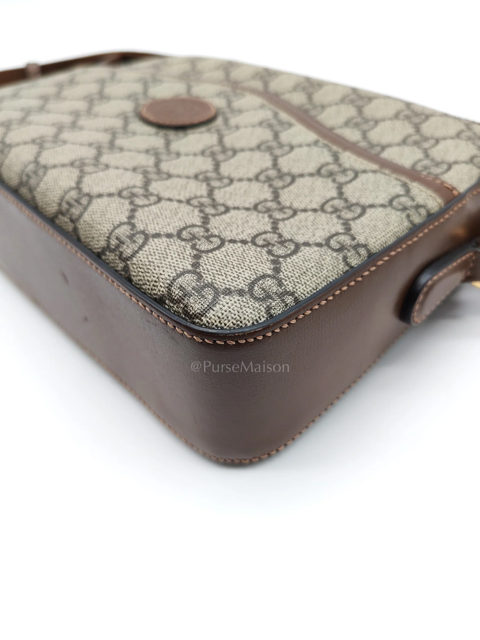 Gucci Interlocking G Messenger Bag in GG Supreme Canvas and Gold Hardware - Image 10
