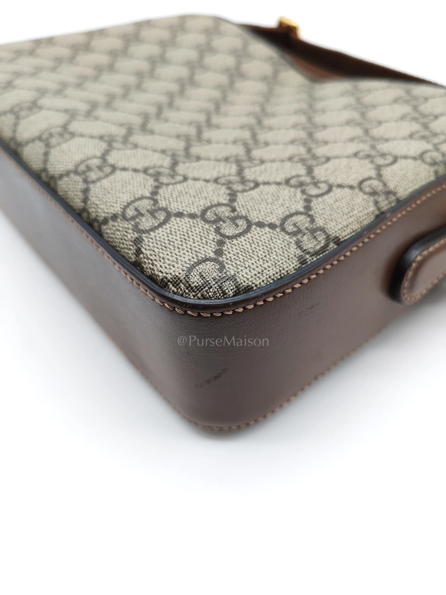Gucci Interlocking G Messenger Bag in GG Supreme Canvas and Gold Hardware - Image 14