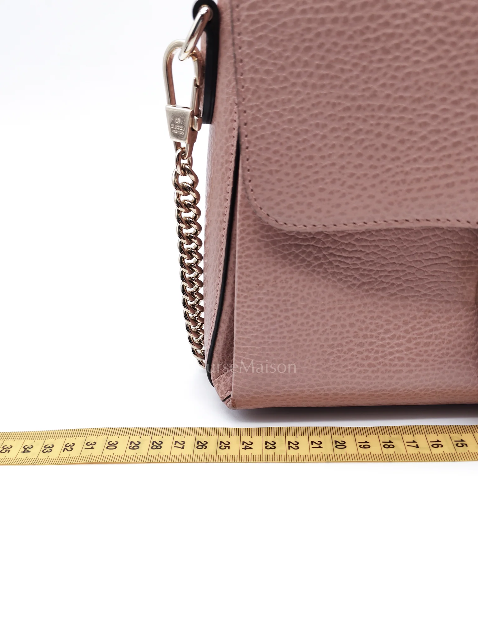 Gucci Interlocking G Medium Top Handle in Pink Grained Calfskin Leather Crossbody Bag - Image 36