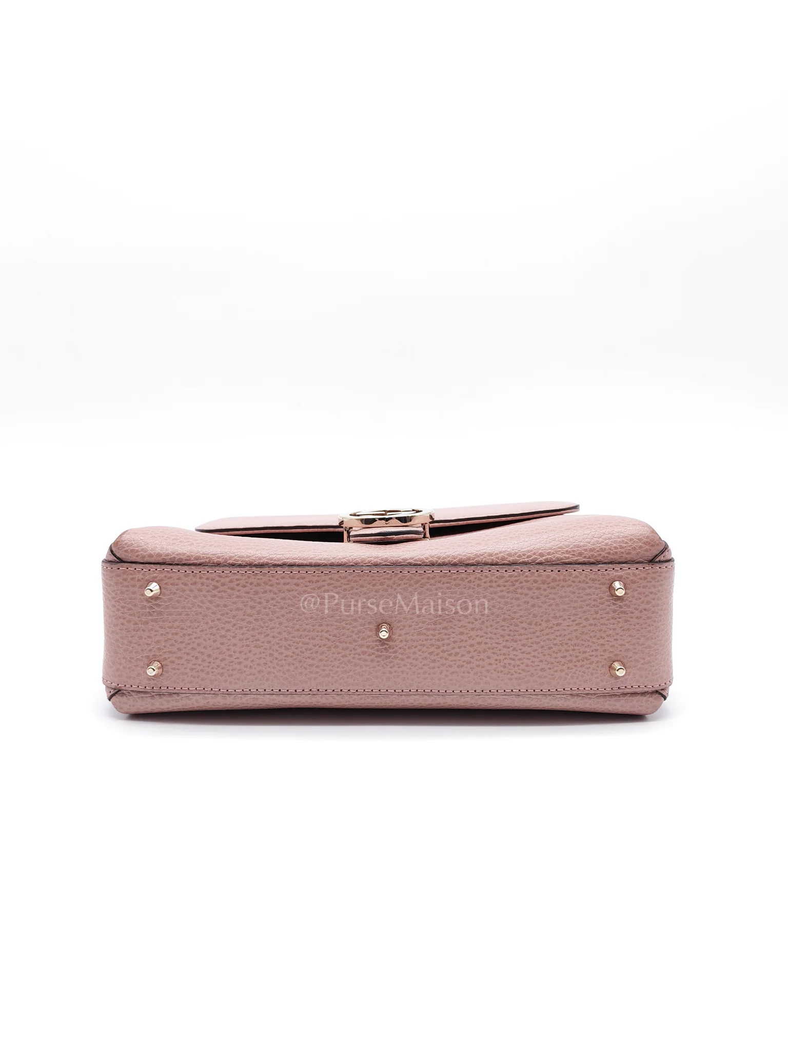 Gucci Interlocking G Medium Top Handle in Pink Grained Calfskin Leather Crossbody Bag - Image 7