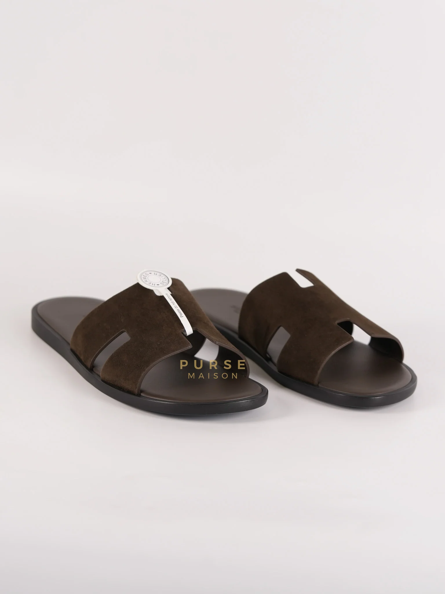 Hermes Izmir Sandals in Dark Brown Suede Leather Size 41 EU ( 26cm) - Image 3