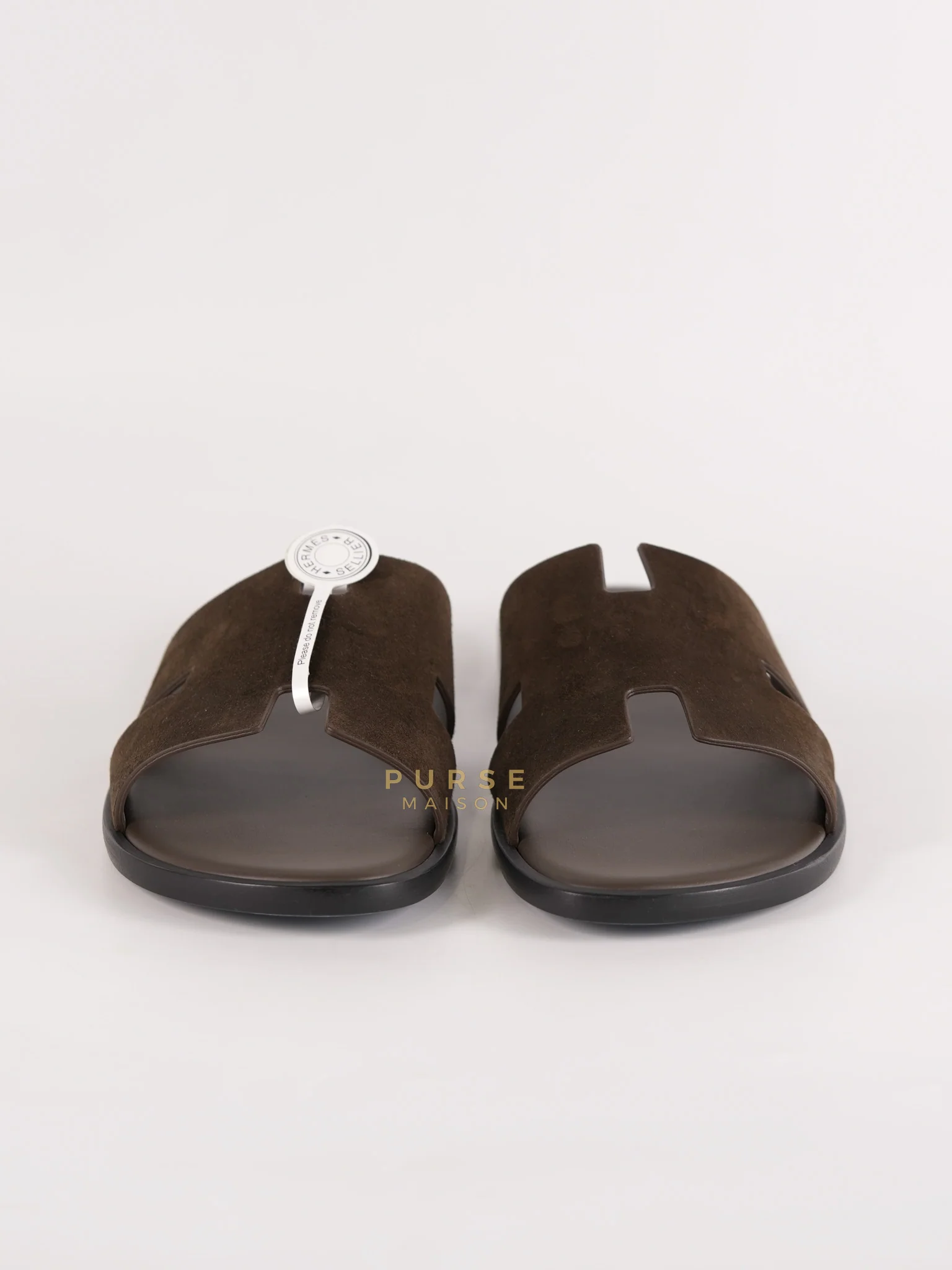Hermes Izmir Sandals in Dark Brown Suede Leather Size 41 EU ( 26cm) - Image 4
