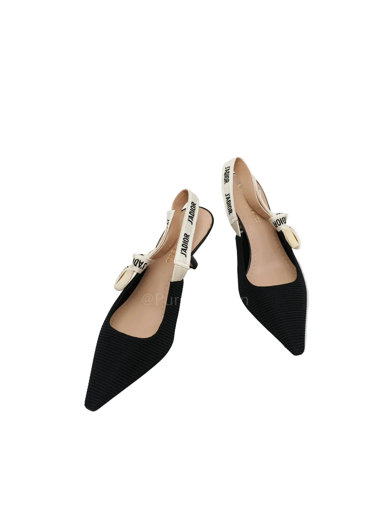 Christian Dior J'adior Slingback Pumps in Black Technical Fabric Size 37 EU (24cm) - Image 3