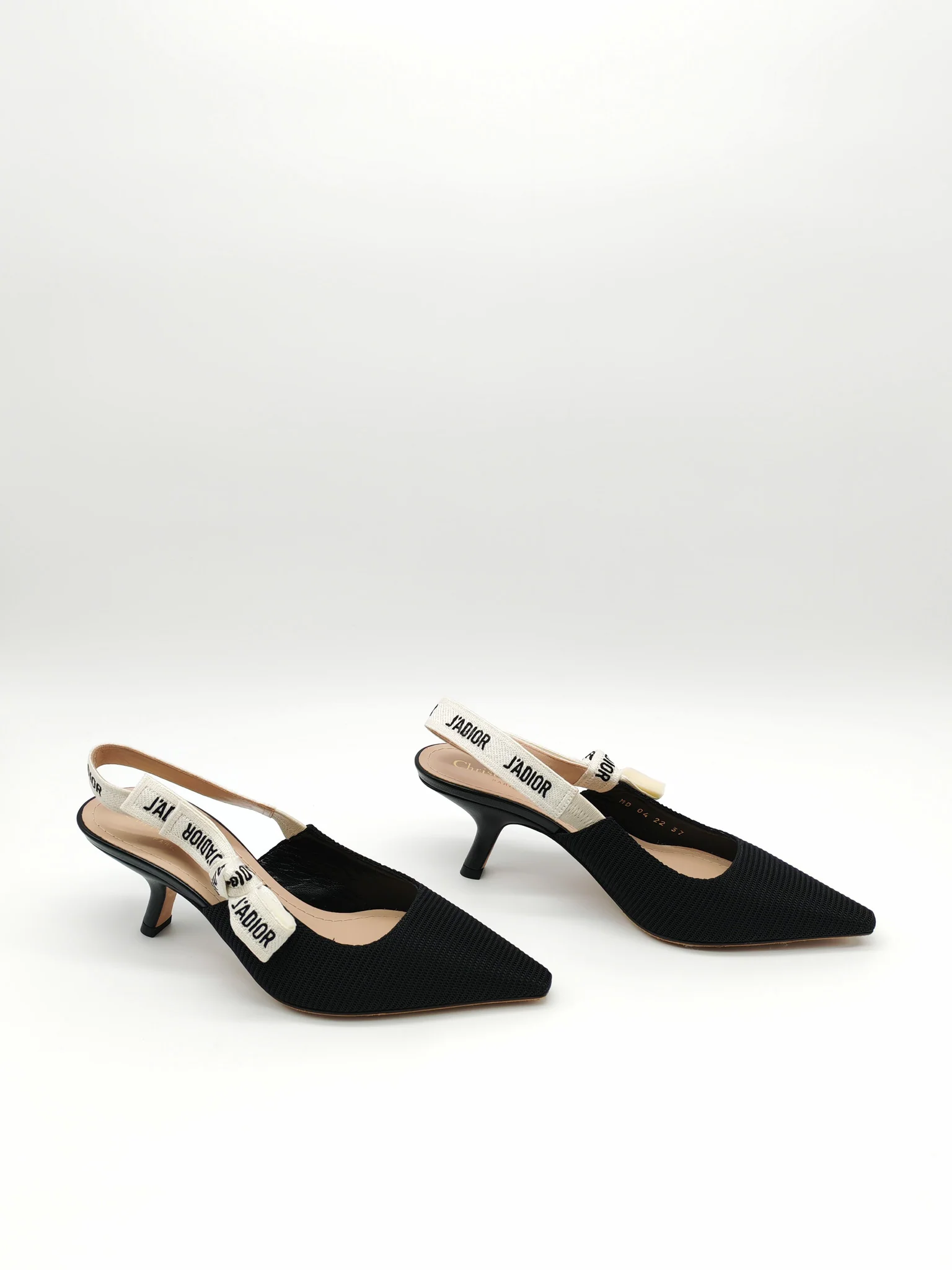 Christian Dior J'adior Slingback Pumps in Black Technical Fabric Size 37 EU (24cm) - Image 4