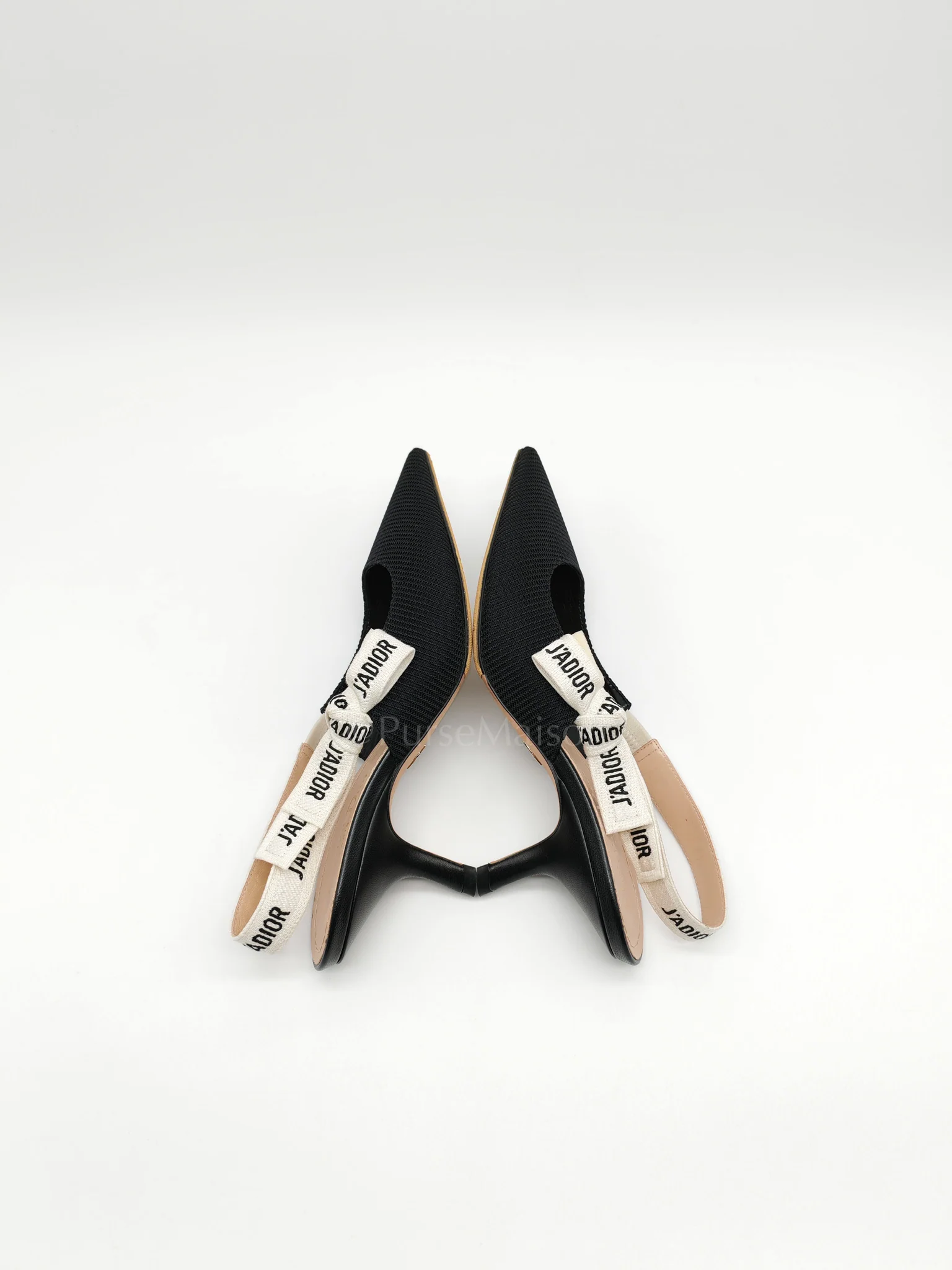 Christian Dior J'adior Slingback Pumps in Black Technical Fabric Size 37 EU (24cm) - Image 8
