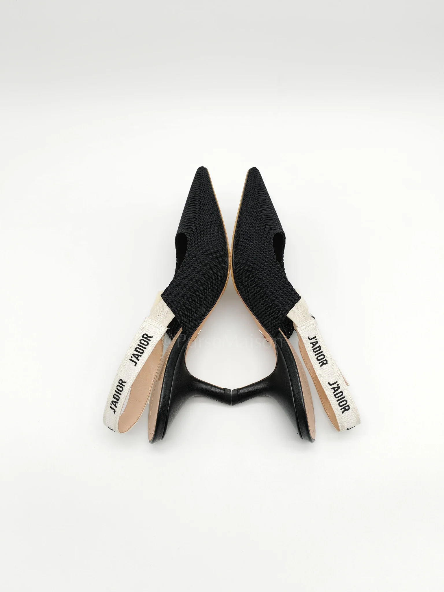 Christian Dior J'adior Slingback Pumps in Black Technical Fabric Size 37 EU (24cm) - Image 9