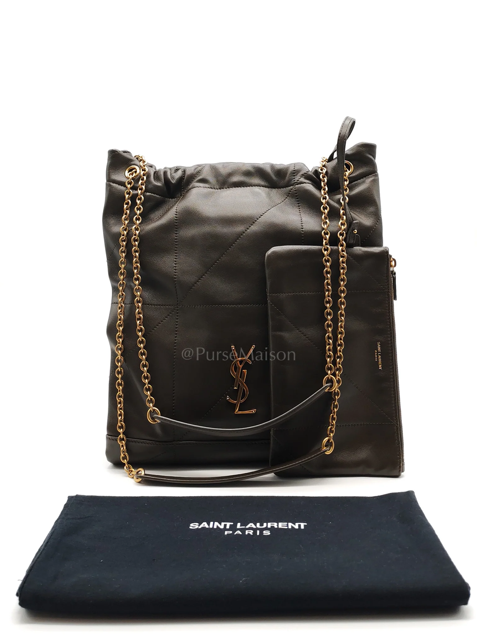 Yves Saint Laurent Jamie Pochon in Light Musk Lambskin Leather Gold Hardware - Image 42