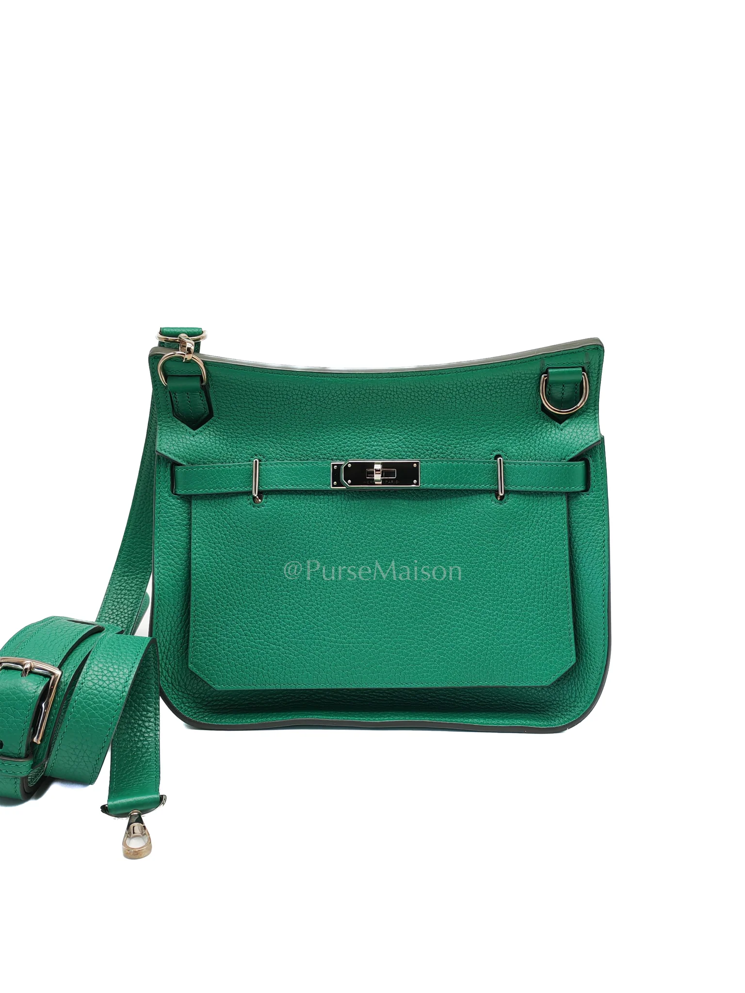 Hermes Jypsiere 28 in Vert Cypress Clemence Leather & Palladium Hardware Stamp A(2017)