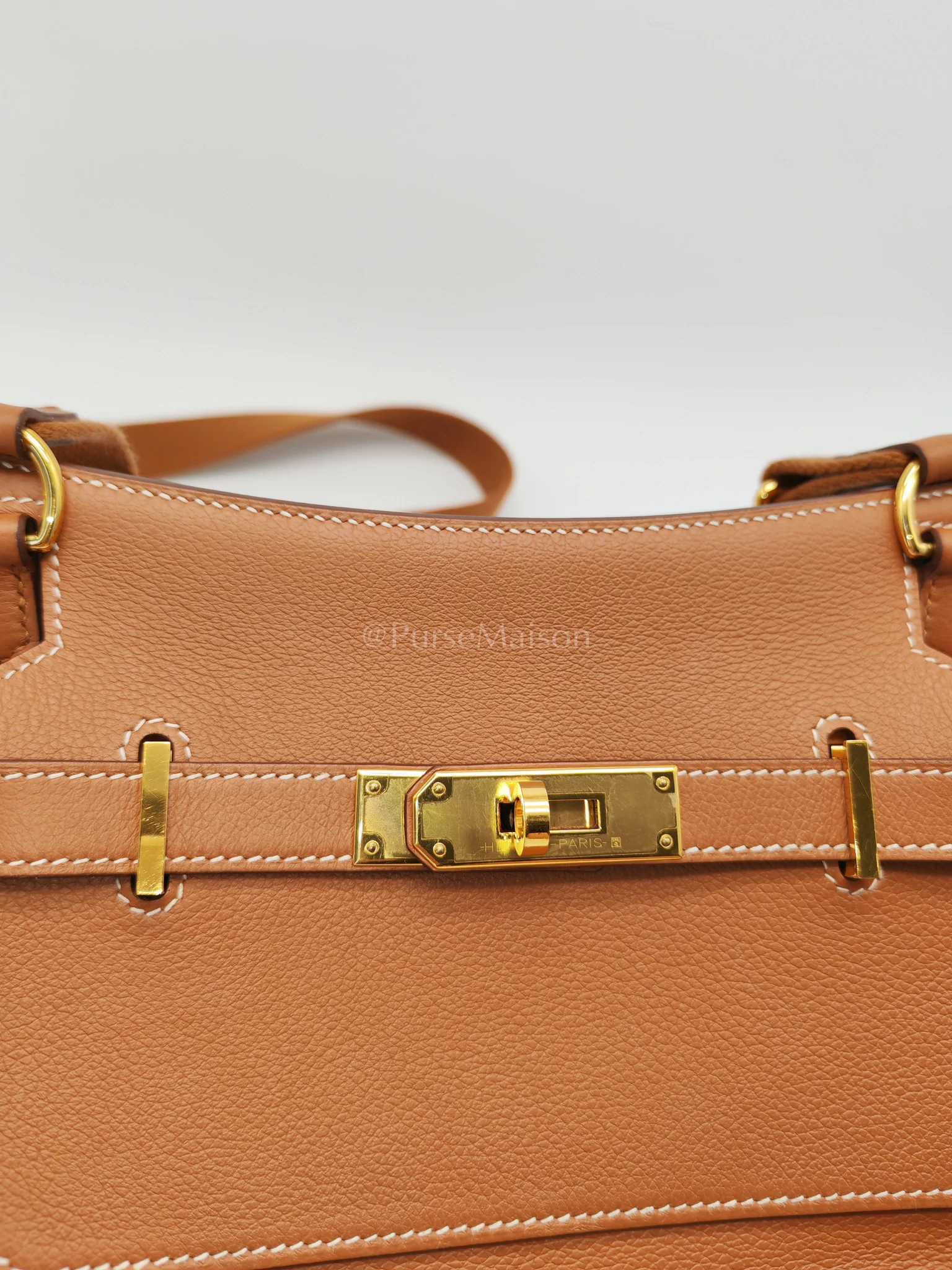 Hermes Jypsiere Mini Gold Evercolor Leather in Gold Hardware Stamp U(2022) - Image 12