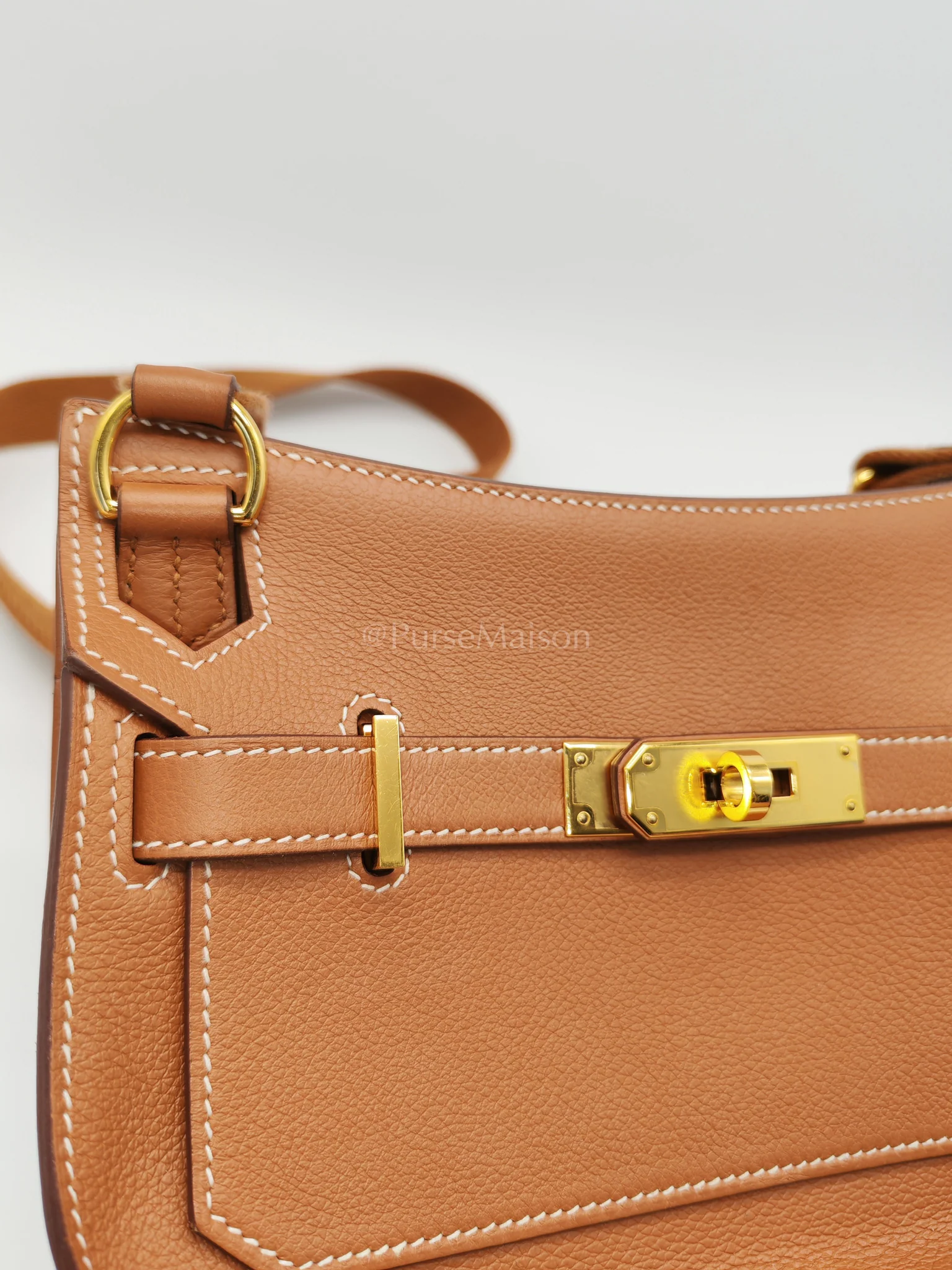 Hermes Jypsiere Mini Gold Evercolor Leather in Gold Hardware Stamp U(2022) - Image 13