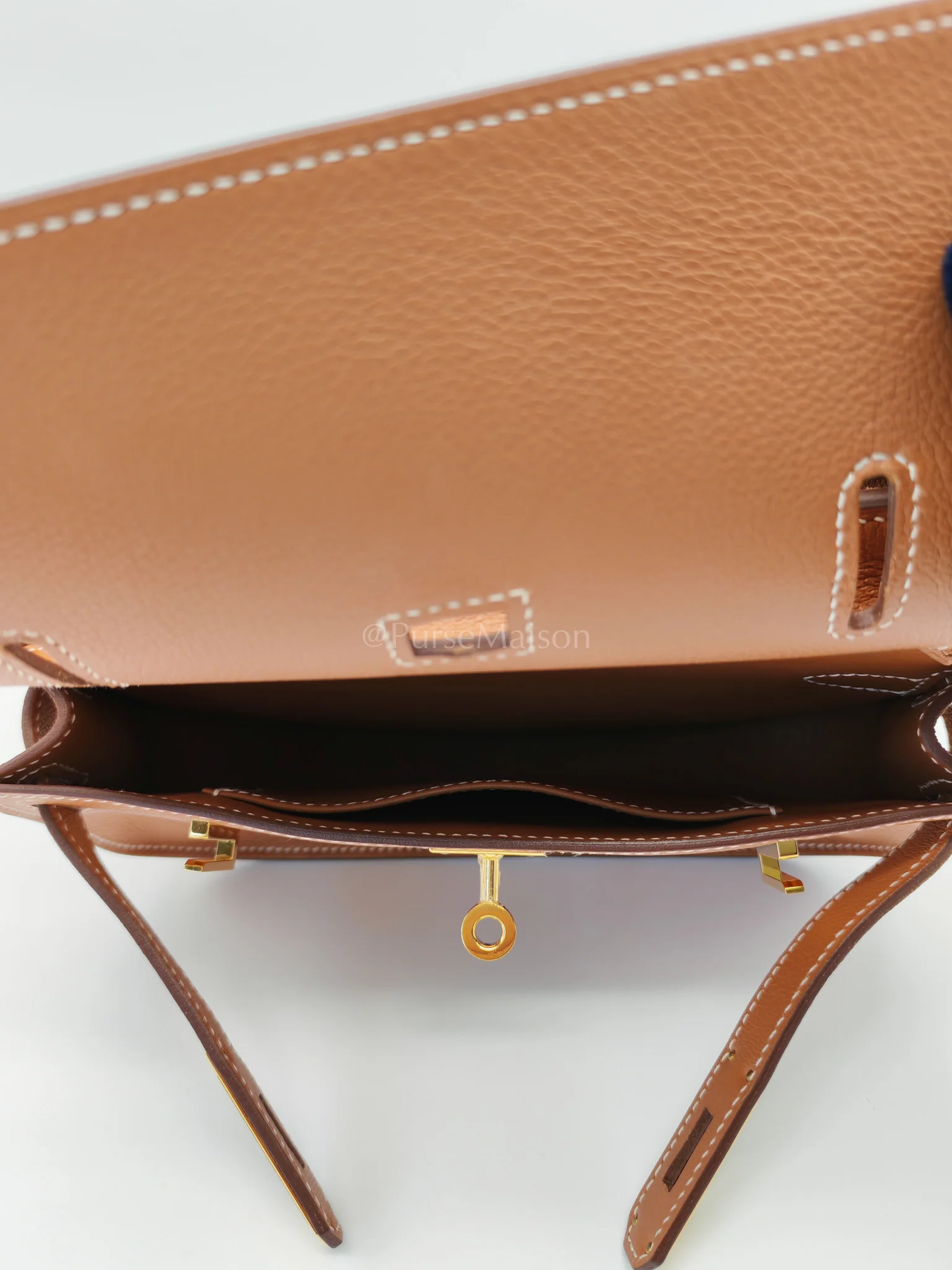 Hermes Jypsiere Mini Gold Evercolor Leather in Gold Hardware Stamp U(2022) - Image 17