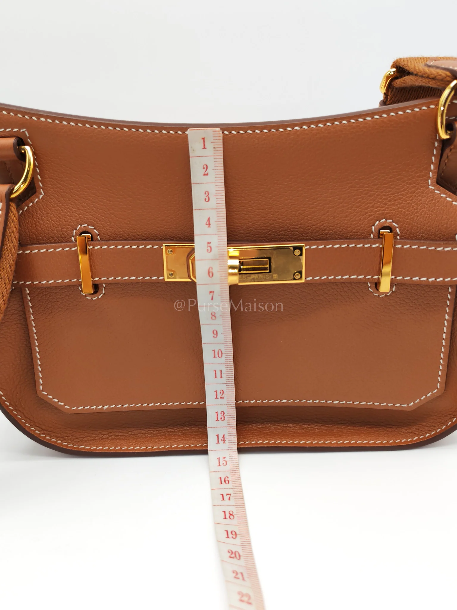 Hermes Jypsiere Mini Gold Evercolor Leather in Gold Hardware Stamp U(2022) - Image 29