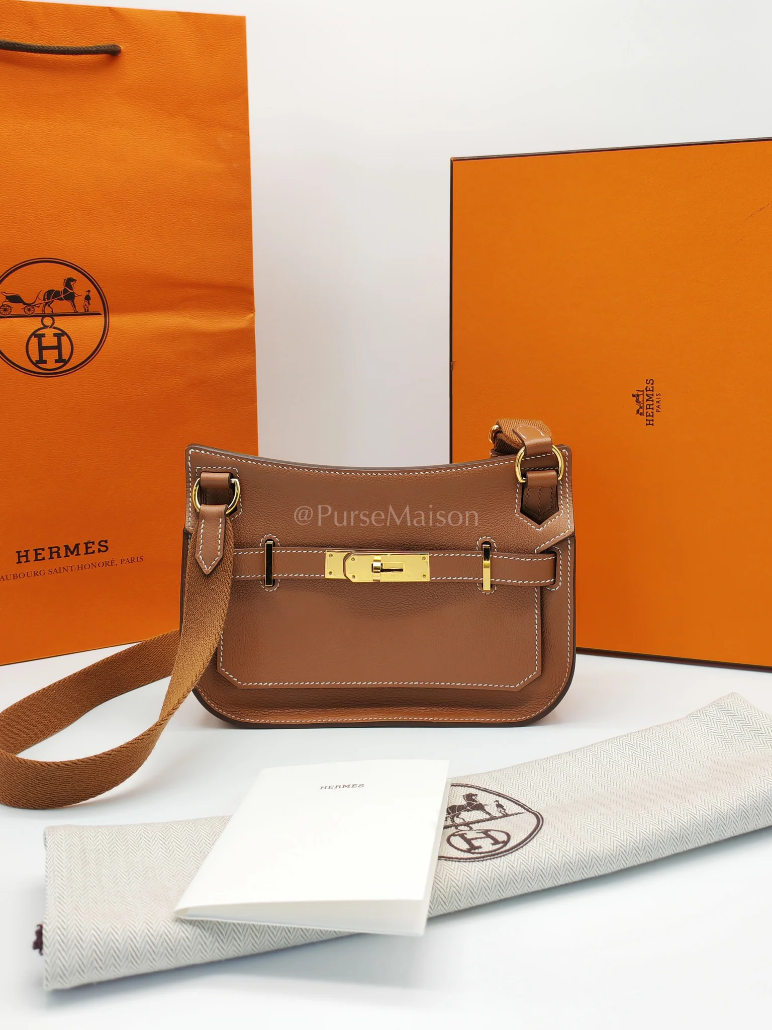 Hermes Jypsiere Mini Gold Evercolor Leather in Gold Hardware Stamp U(2022) - Image 31