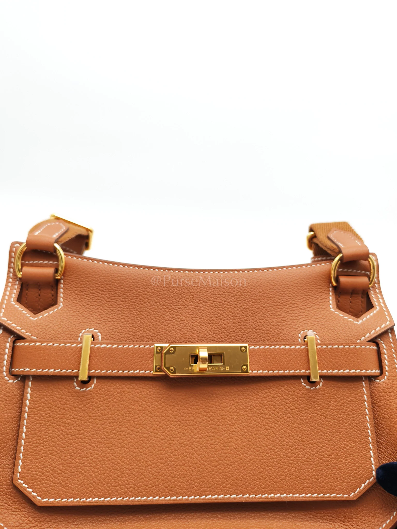 Hermes Jypsiere Mini in Gold Evercolor and Gold Hardware Stamp K(2025) - Image 12