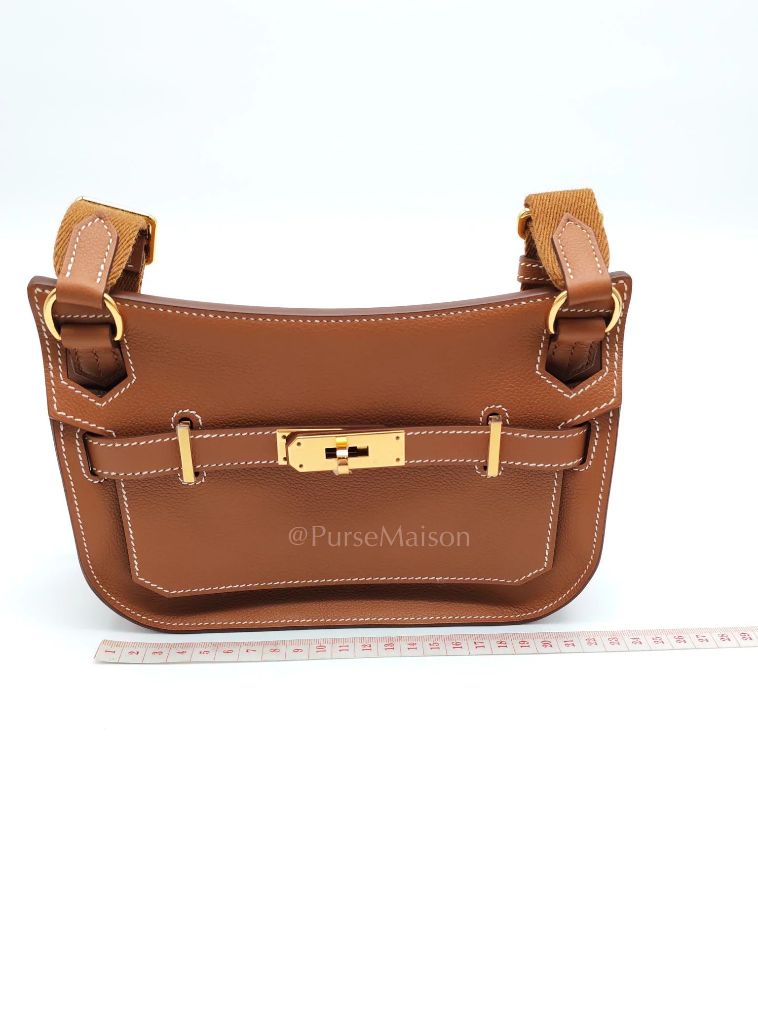 Hermes Jypsiere Mini in Gold Evercolor and Gold Hardware Stamp K(2025) - Image 18