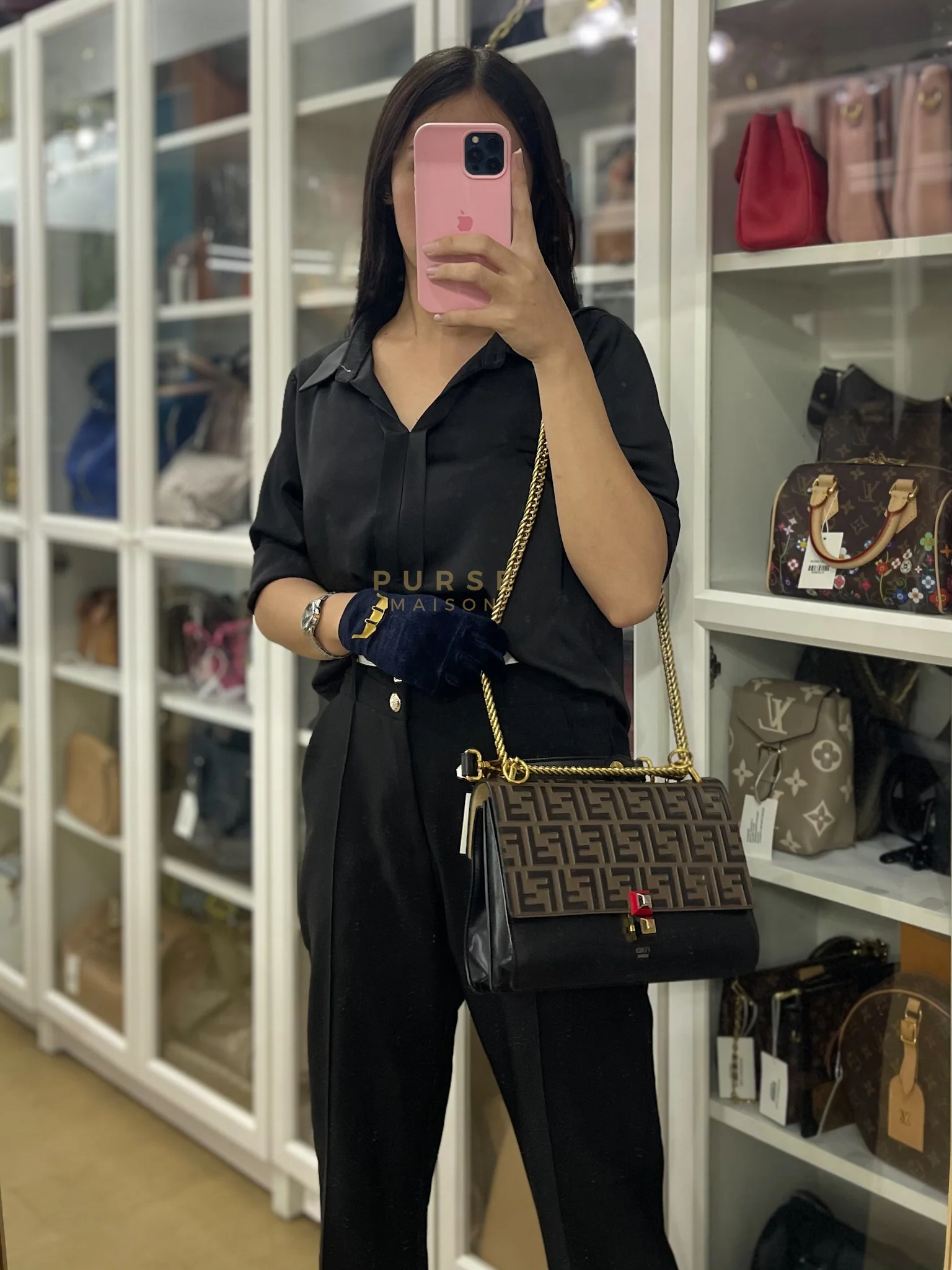 Fendi Vitello Liberty Bicolor and Gold Hardware - Image 46
