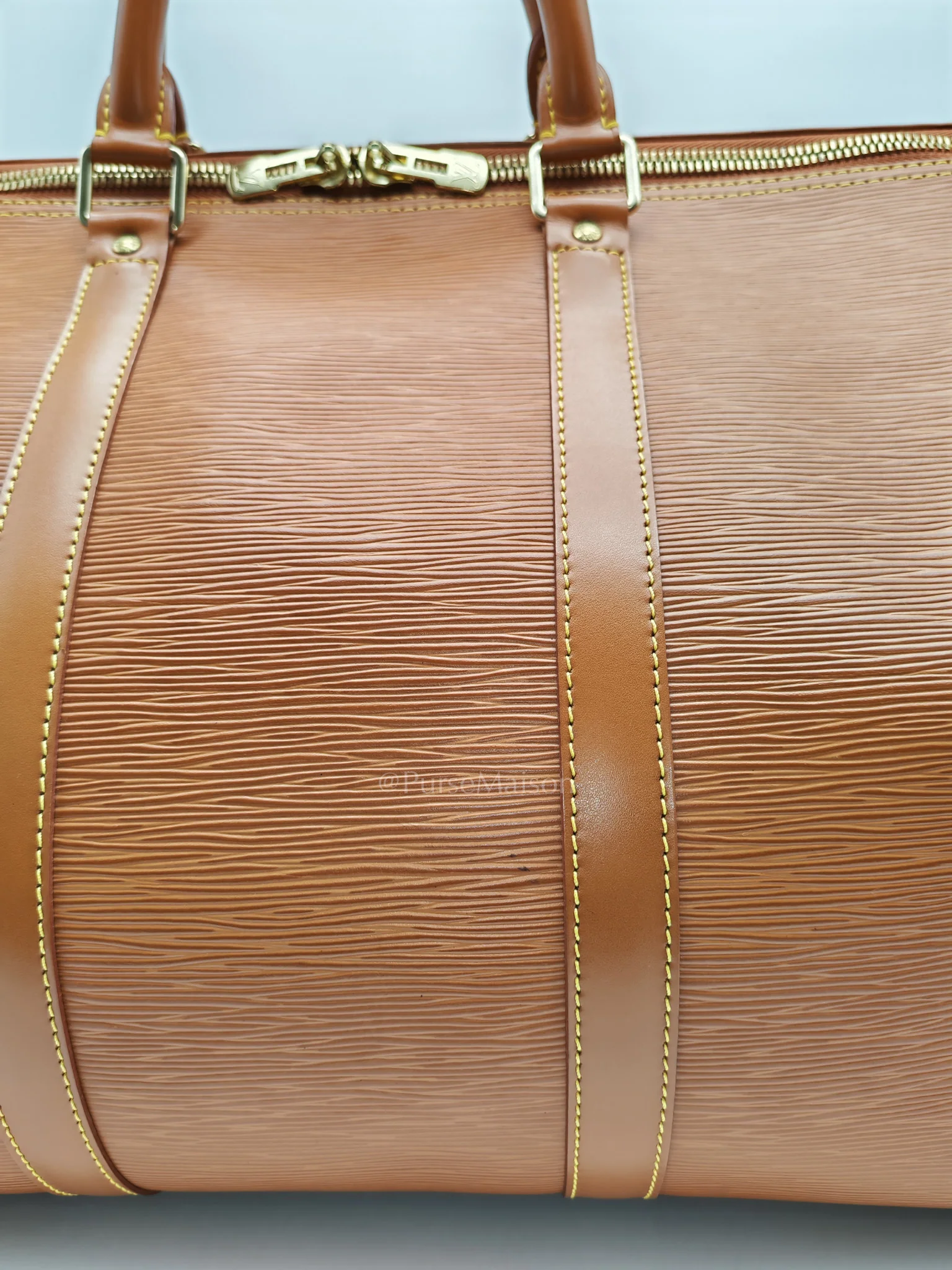 Louis Vuitton Keepall 50 Duffle Bag in Brown Epi Leather - Image 13
